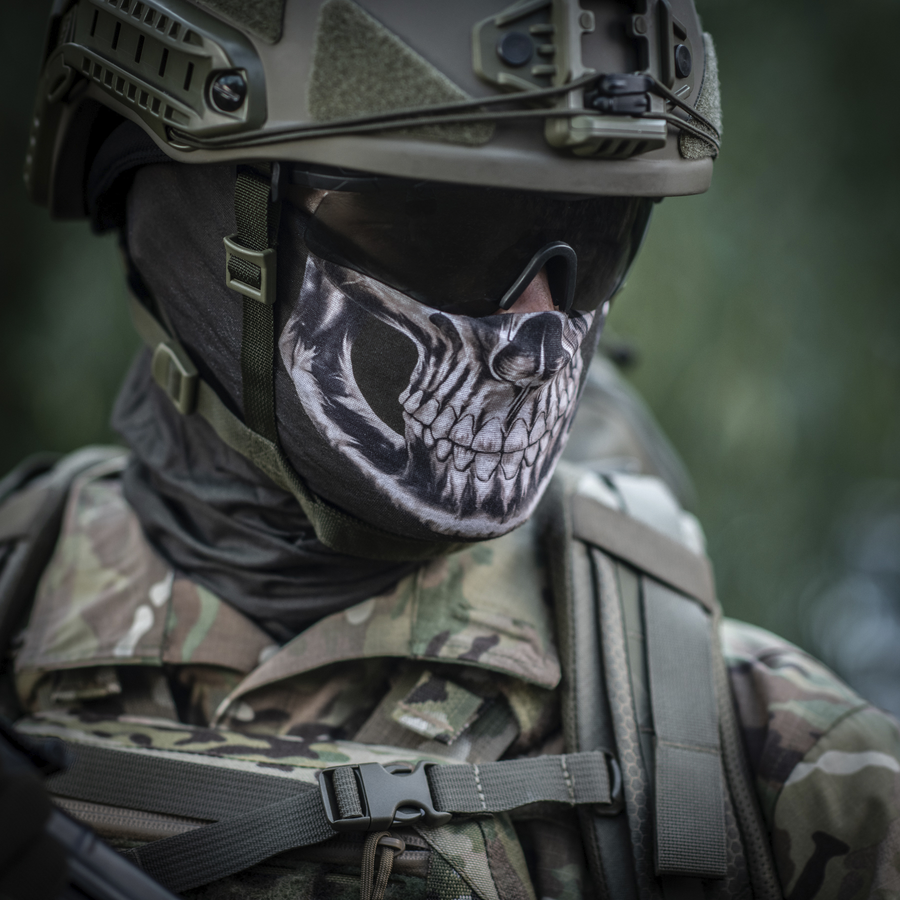 M-Tac шарф-труба облегченный Reaper Skull Olive — 13