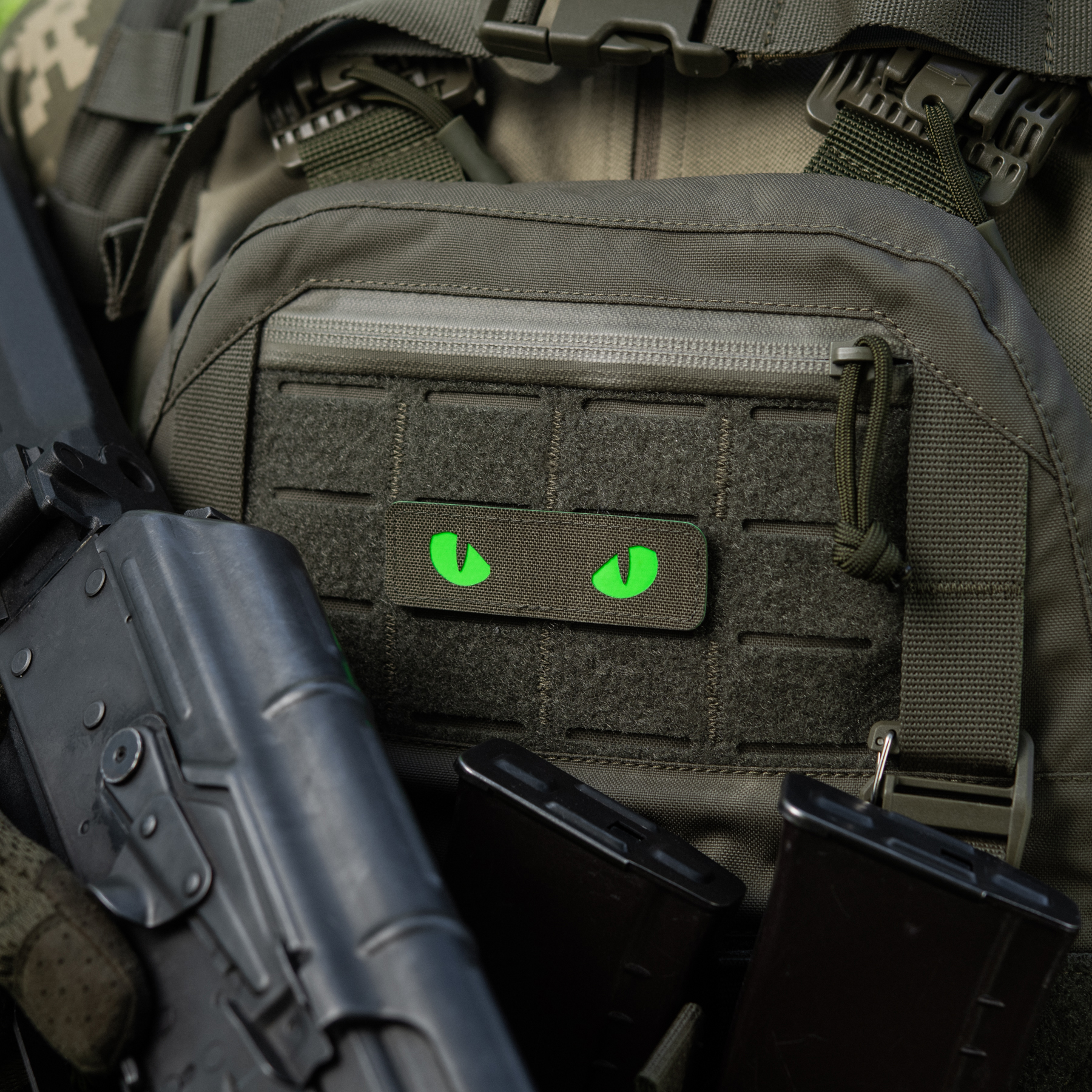 M-Tac нашивка Cat Eyes Laser Cut Ranger Green/Green/GID — 5