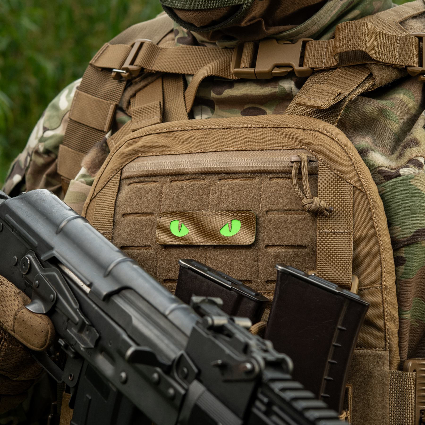 M-Tac нашивка Cat Eyes Laser Cut Coyote/Green/GID — 7