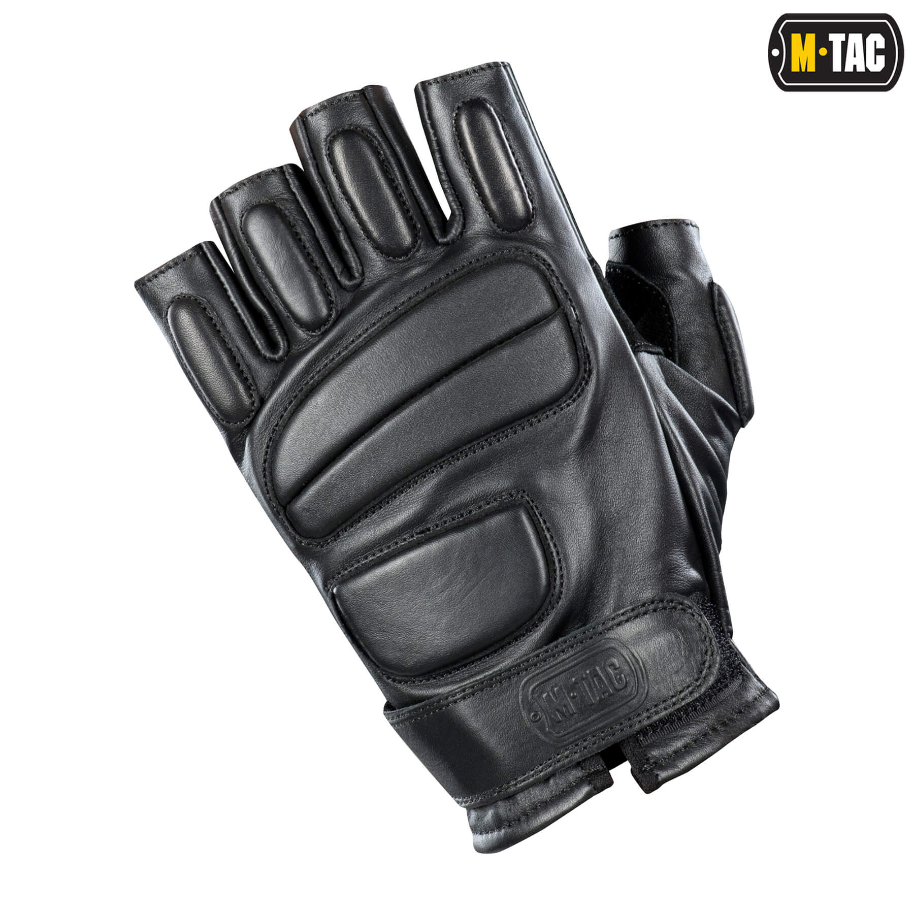 M-Tac перчатки беспалые кожаные Assault Mk.1 Black — 4
