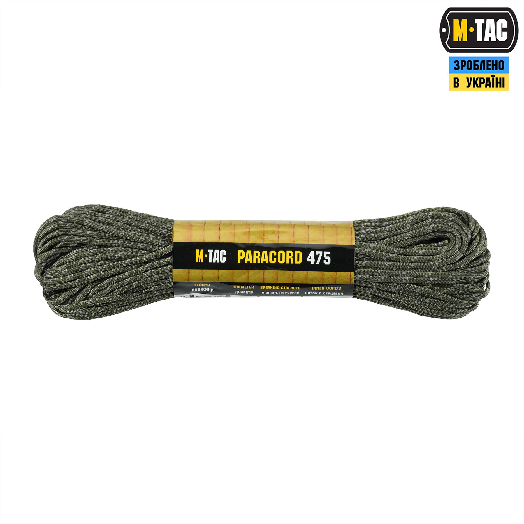 M-Tac паракорд 475 30m Ranger Green Reflective — 2