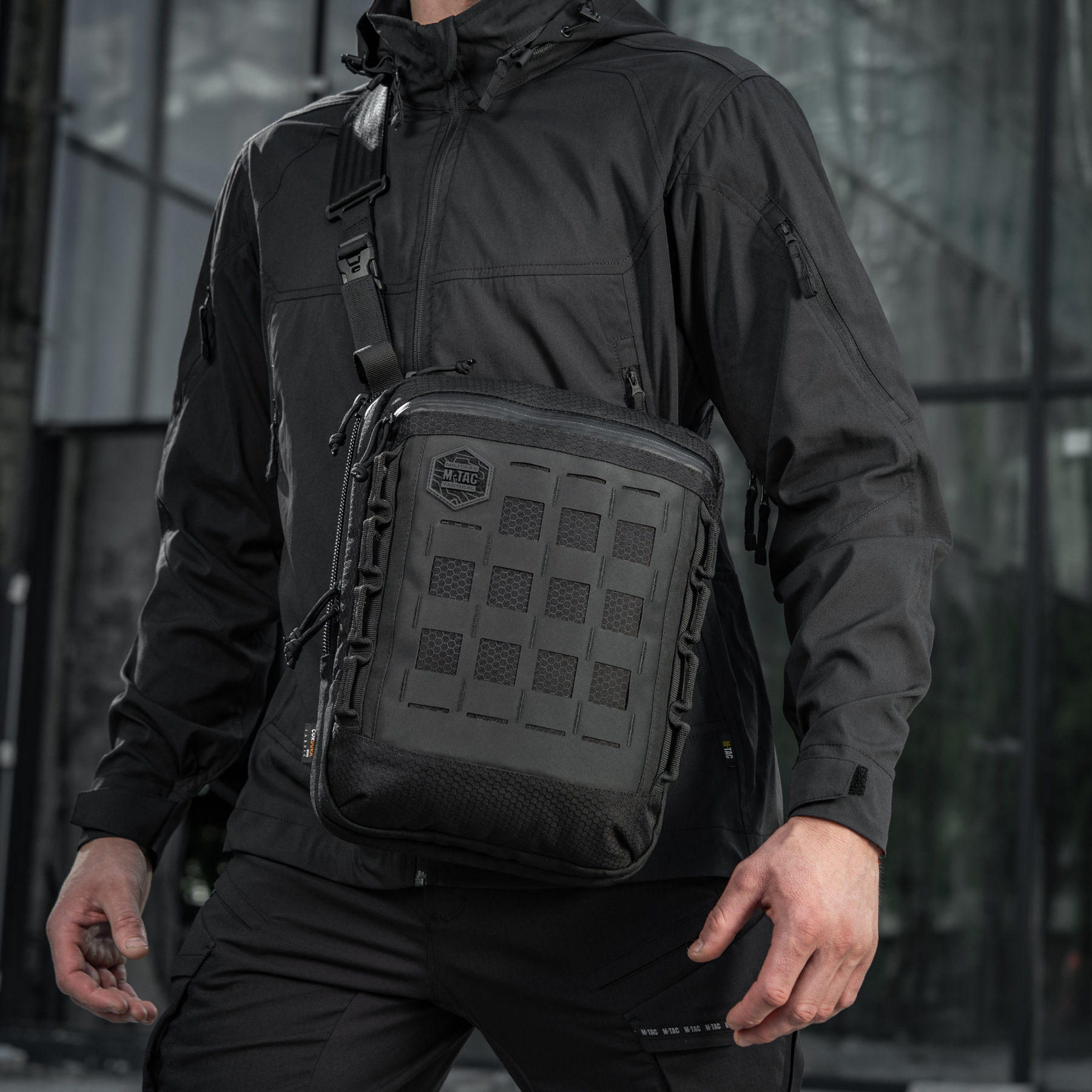 M-Tac сумка планшет Laser Cut Hex Black — 7
