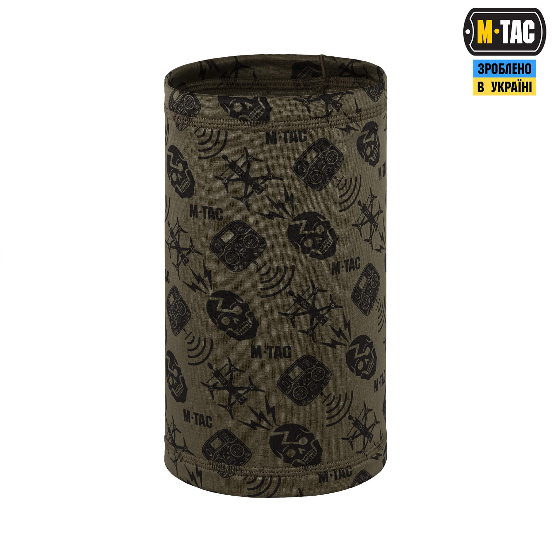 M-Tac шарф-труба микрофлис Drone Pattern Dark Olive — 4