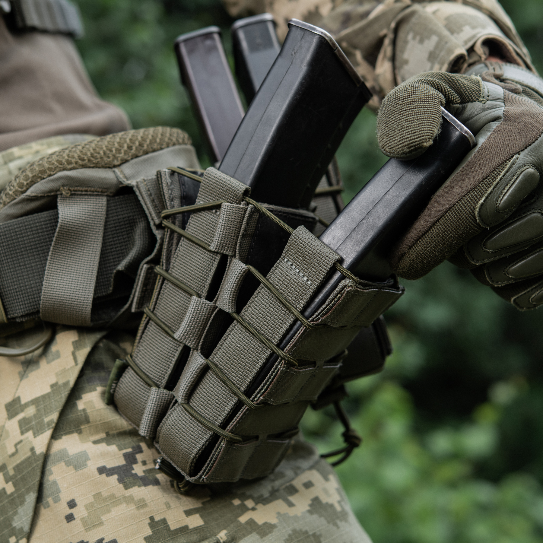 M-Tac подсумок для АК открытый двойной Laser Cut Ranger Green — 16