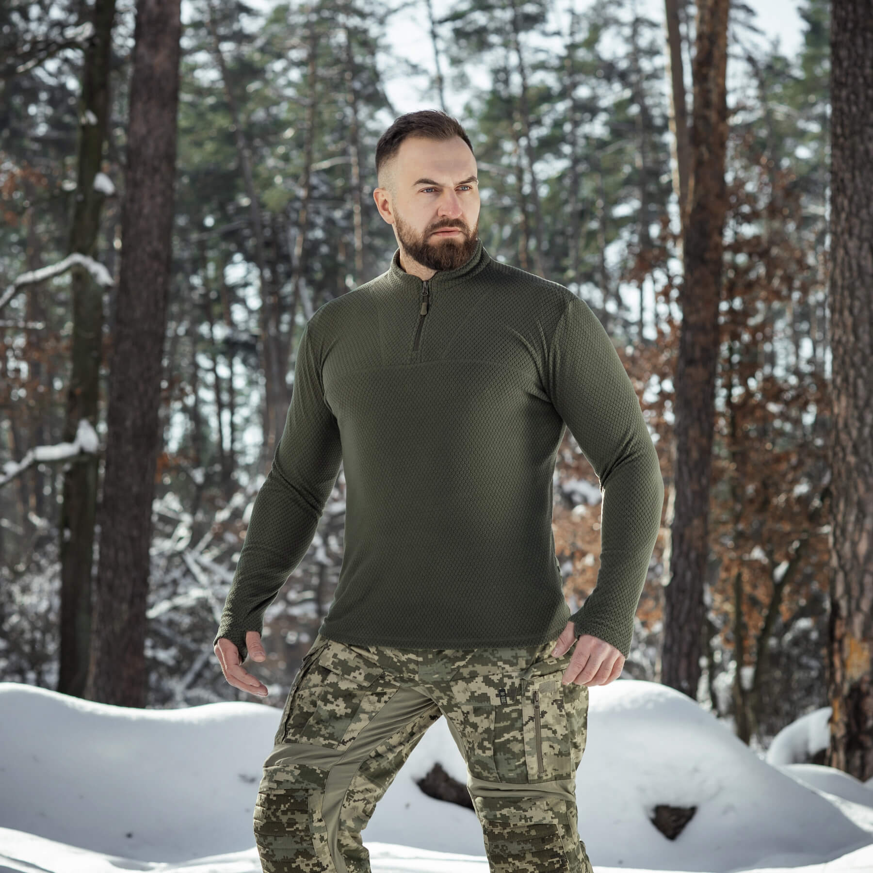 M-Tac терморубашка флис Delta Level 2 Hex Army Olive — 10