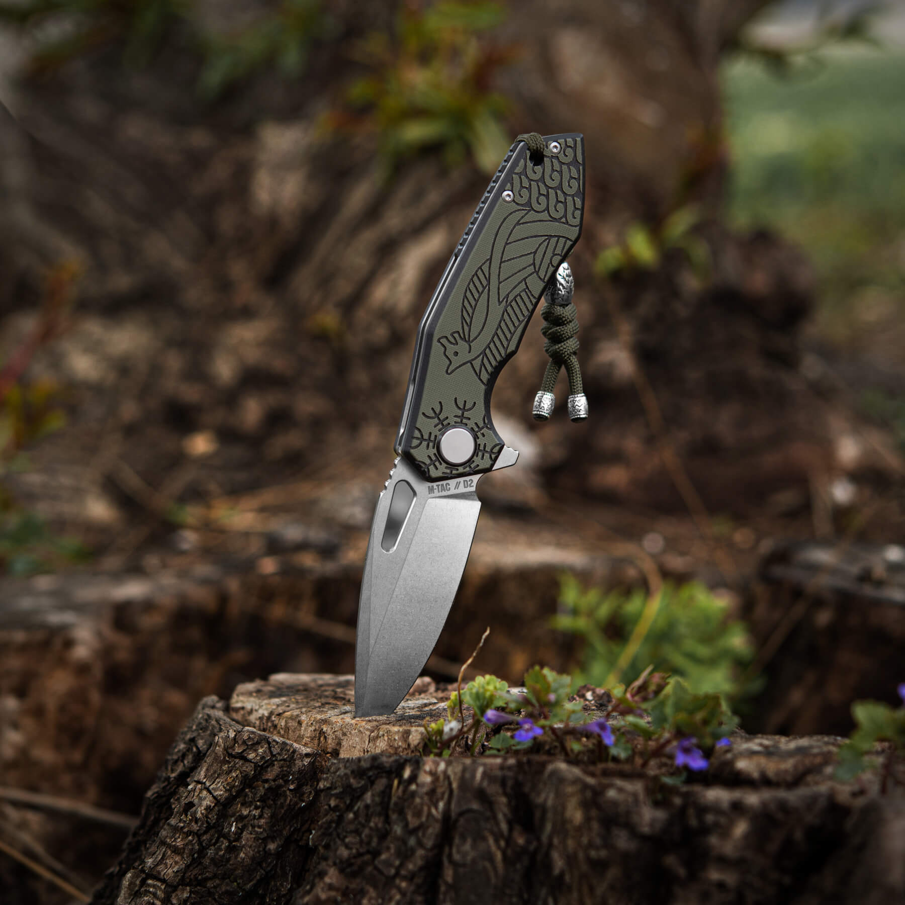 M-Tac нож складной Type 12 Scandinavian Stonewash Black/Olive — 12