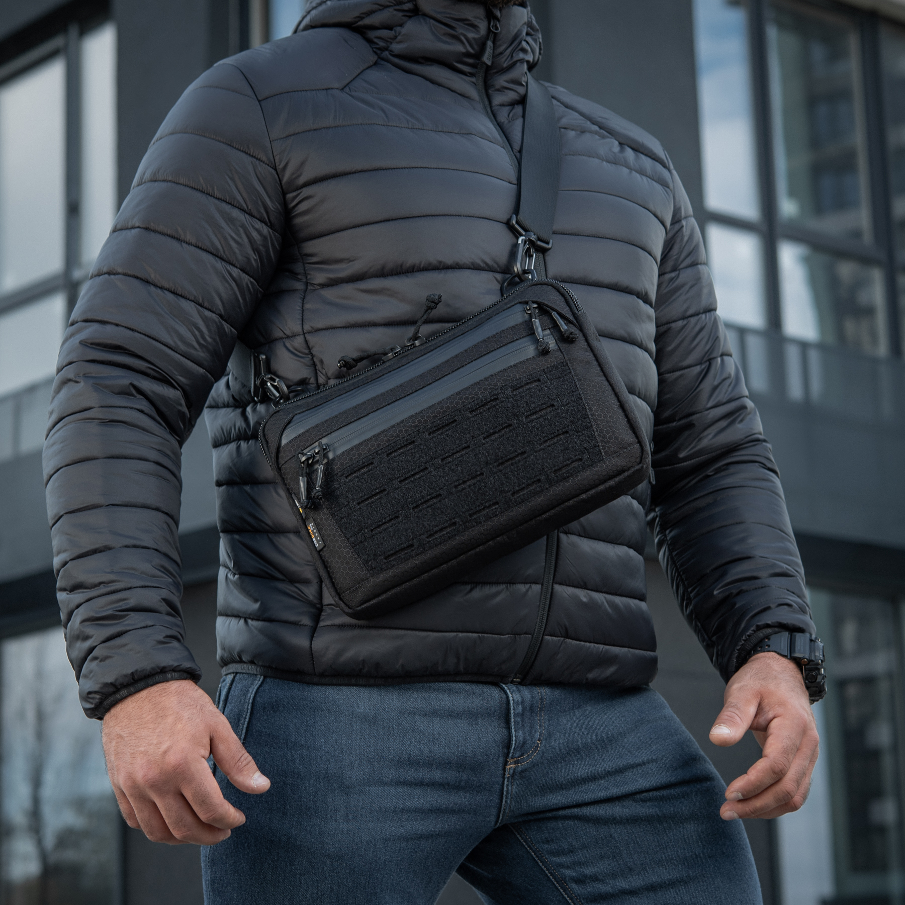 M-Tac сумка Admin Bag Medium Elite с липучкой Hex Black — 14