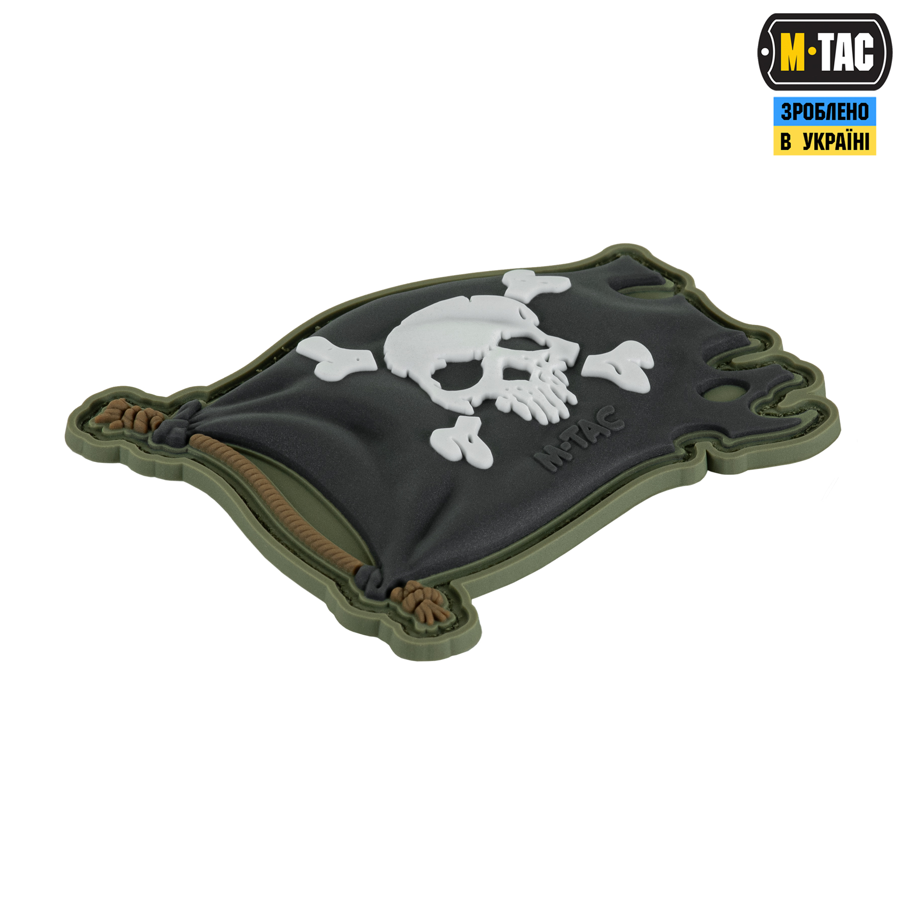 M-Tac нашивка Веселий Роджер PVC Olive/Black — 3