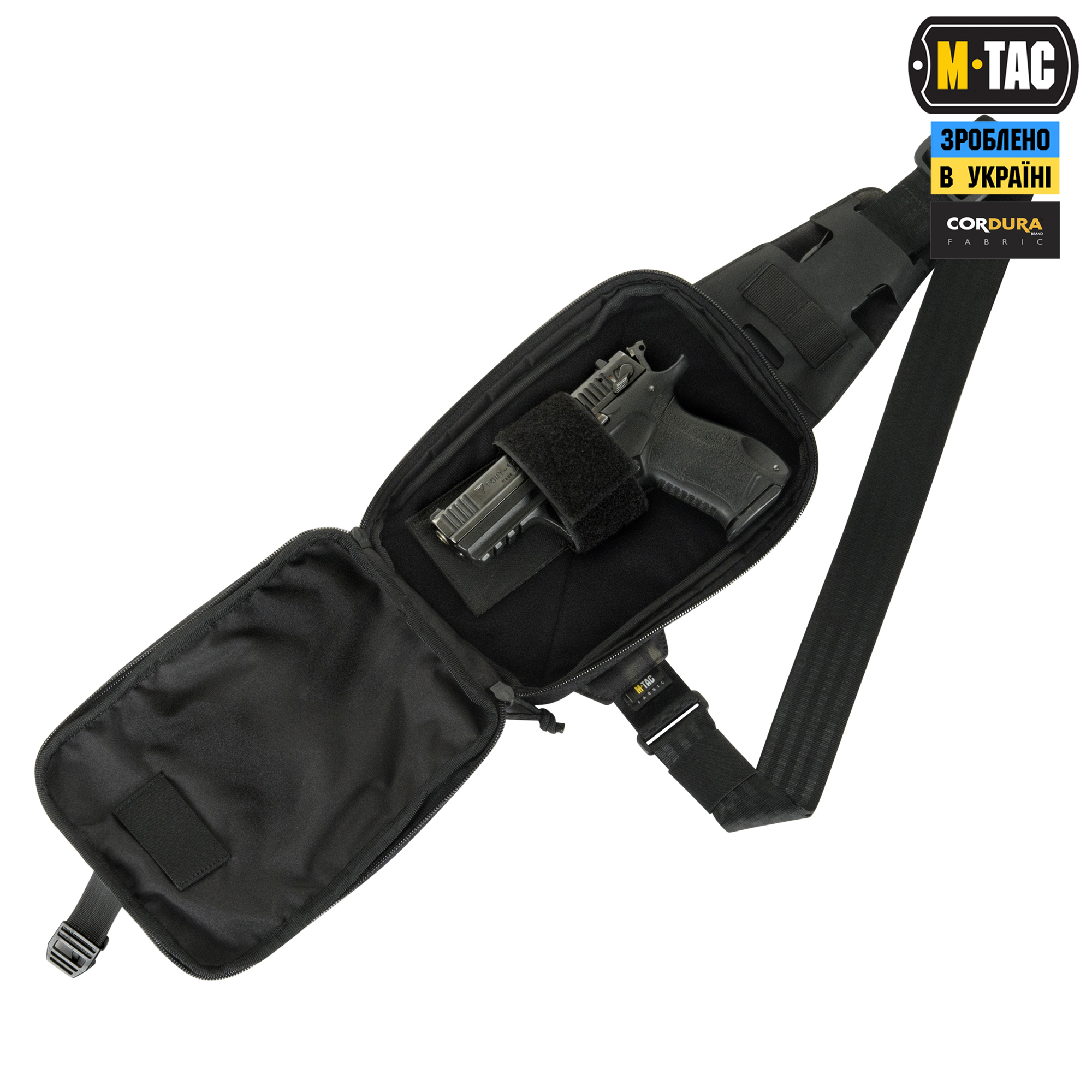 M-Tac сумка Sling Pistol Bag Elite Hex с липучкой Multicam Black/Black — 3