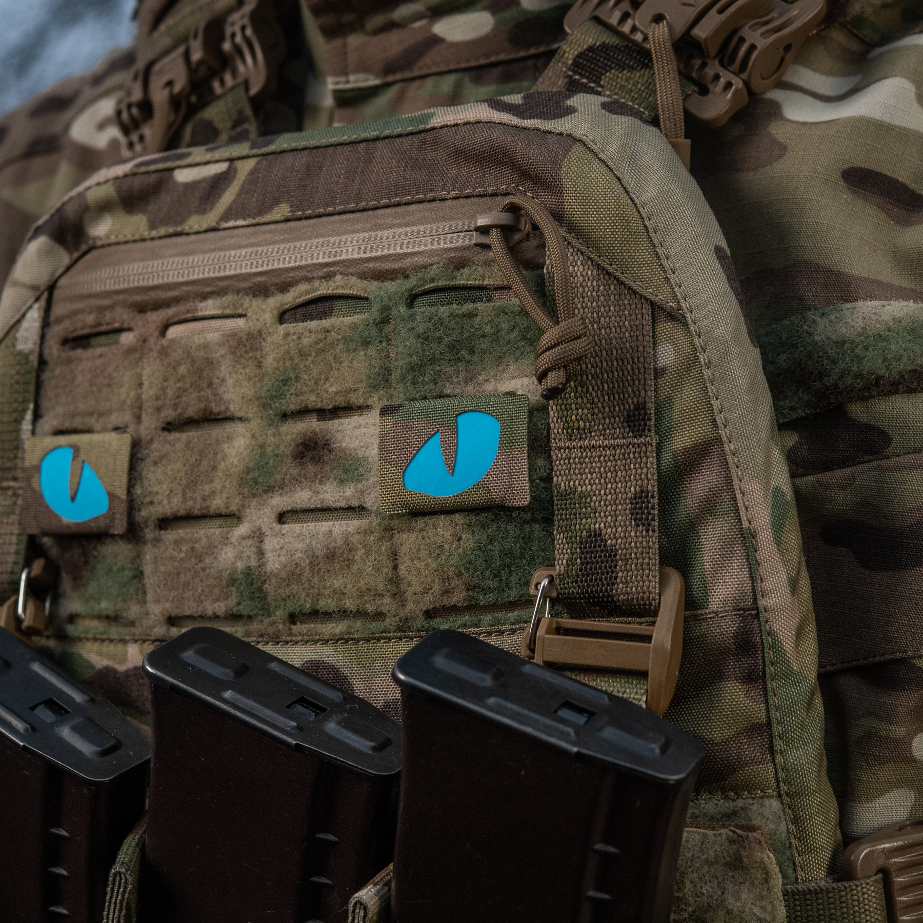 M-Tac нашивка Tiger Eyes Laser Cut (пара) Multicam/Blue/GID — 9