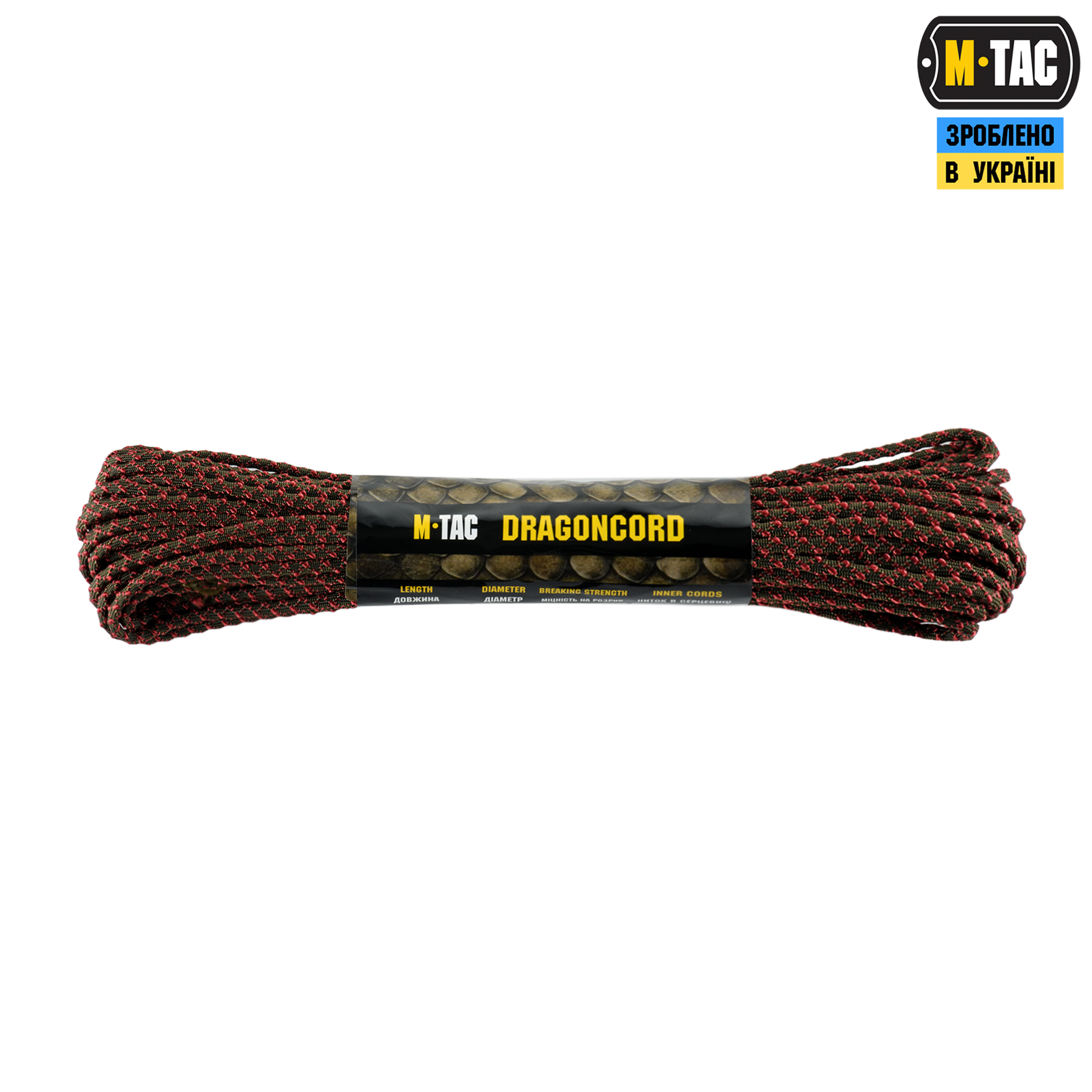 M-Tac паракорд Dragon Cord 15m OD Green/Maroon — 2