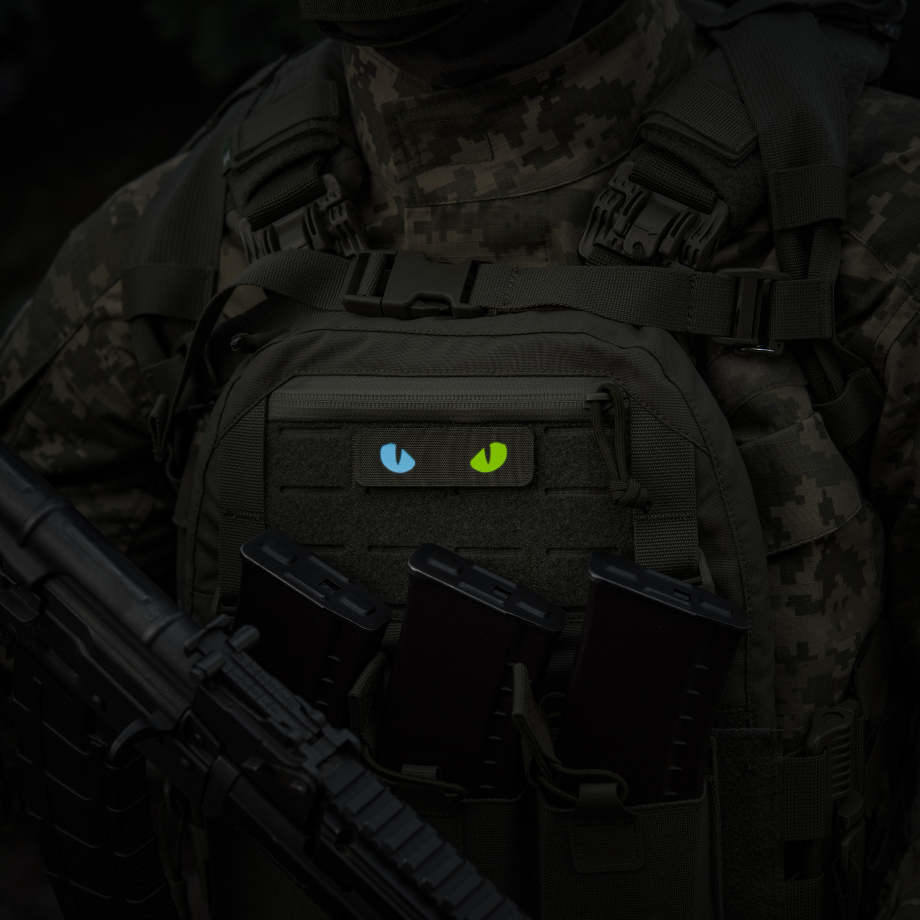 M-Tac нашивка Cat Eyes Laser Cut Ranger Green/Yellow/Blue/GID — 5