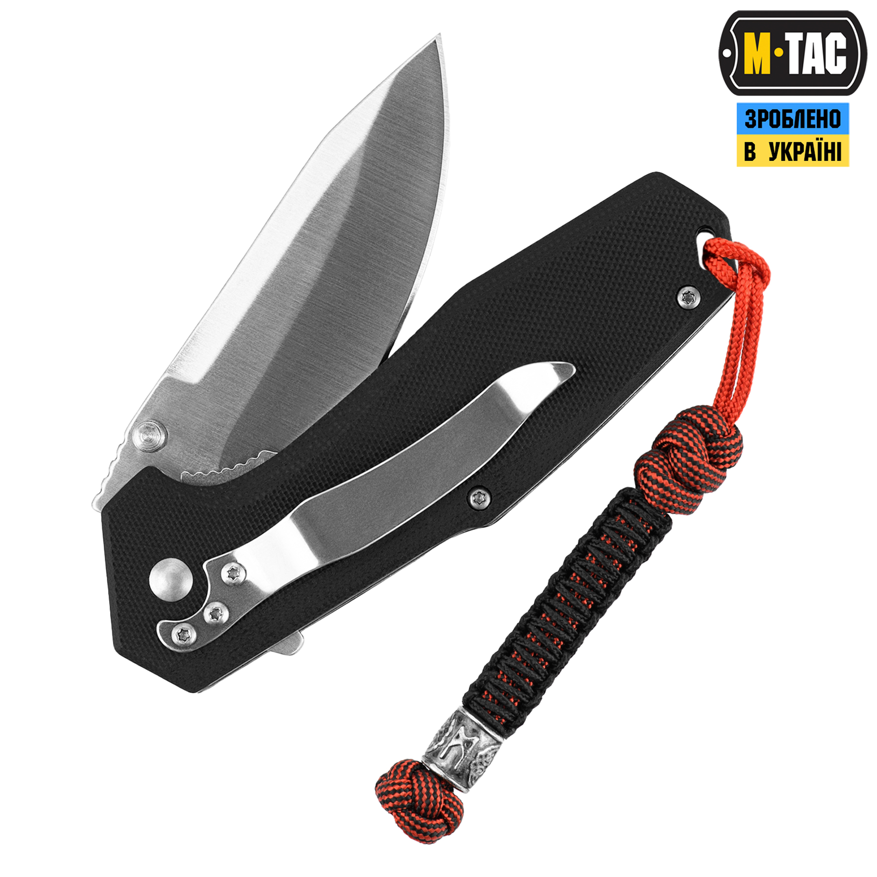 M-Tac темляк Scandinavian Mannaz Silver Black&Red — 3