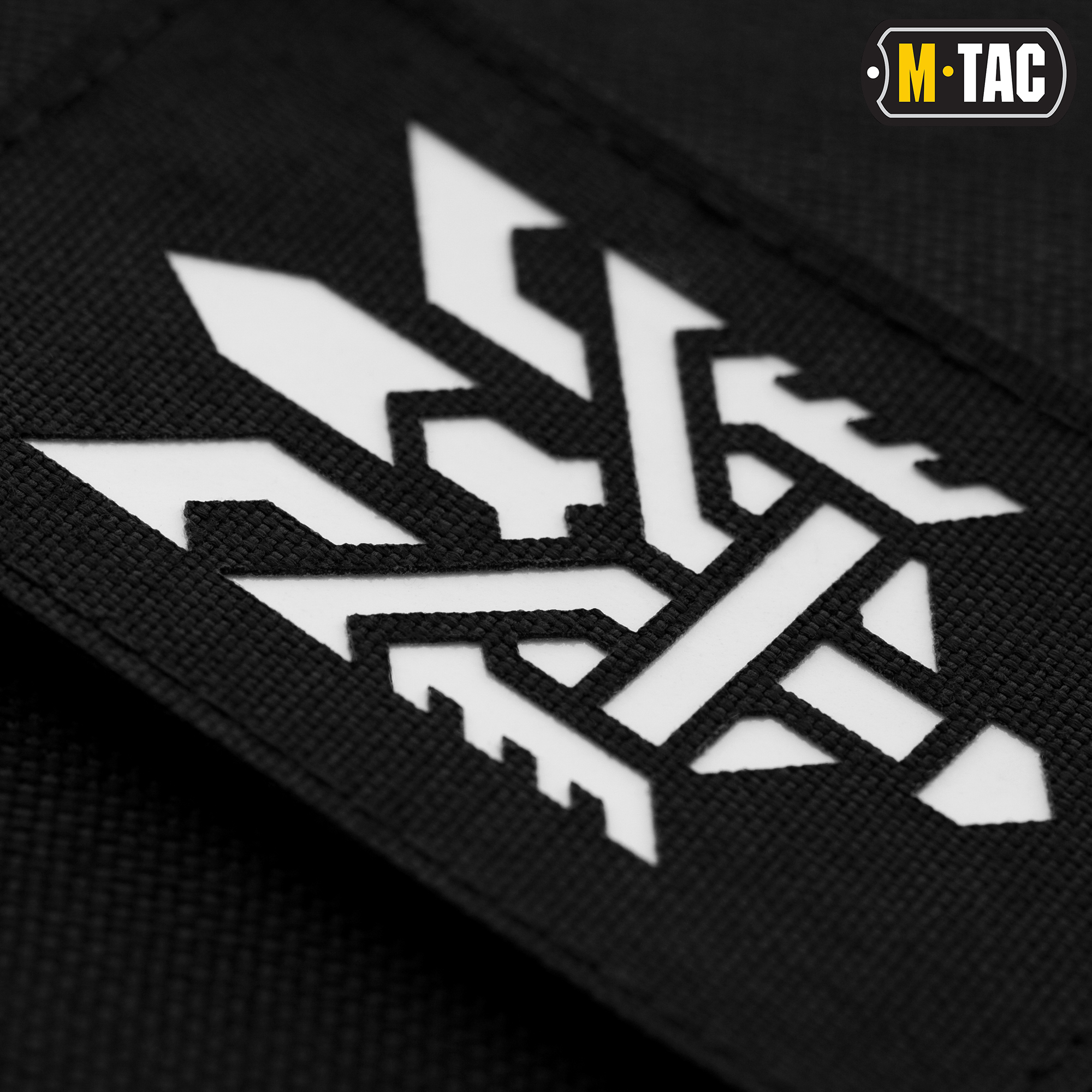 M-Tac нашивка Тризуб (стилизация) Laser Cut вертикальная Black/GID — 4