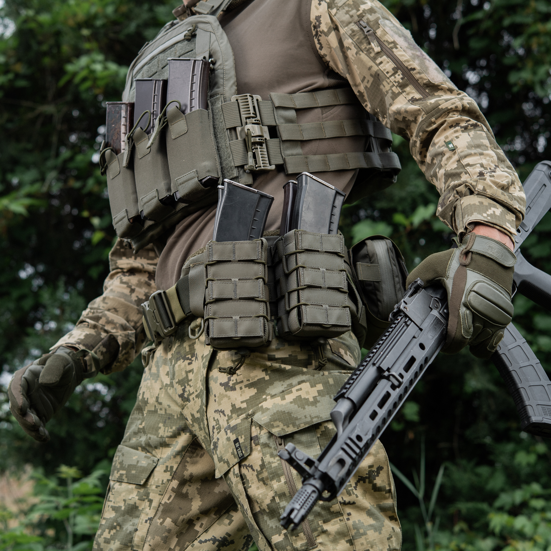 M-Tac подсумок для АК открытый двойной Laser Cut Ranger Green — 13