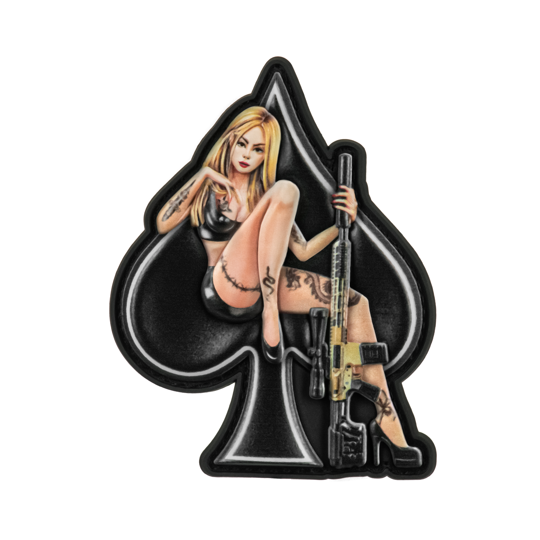 Нашивка дама пік PVC — 2