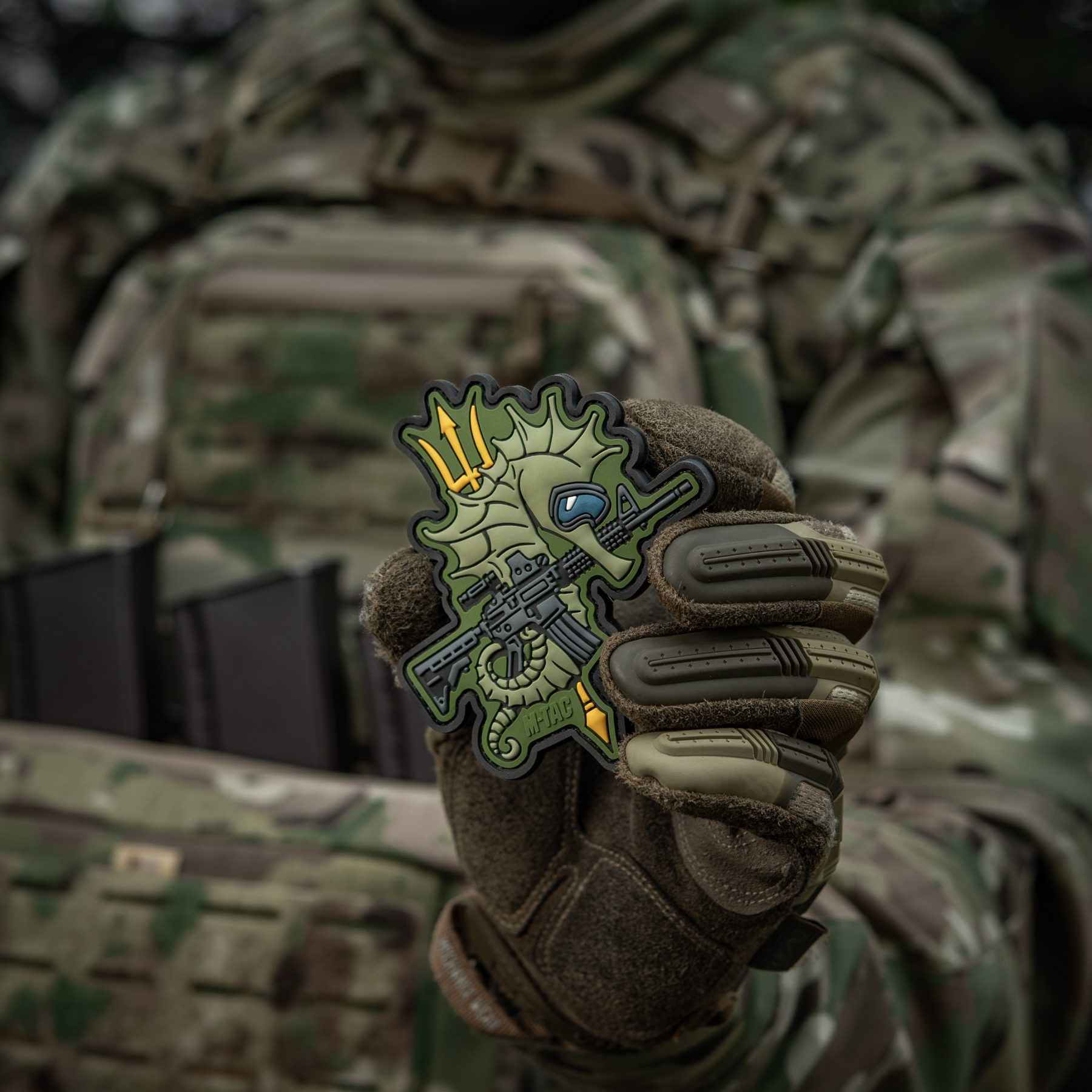 M-Tac нашивка Морской Конек (PVC) олива — 9