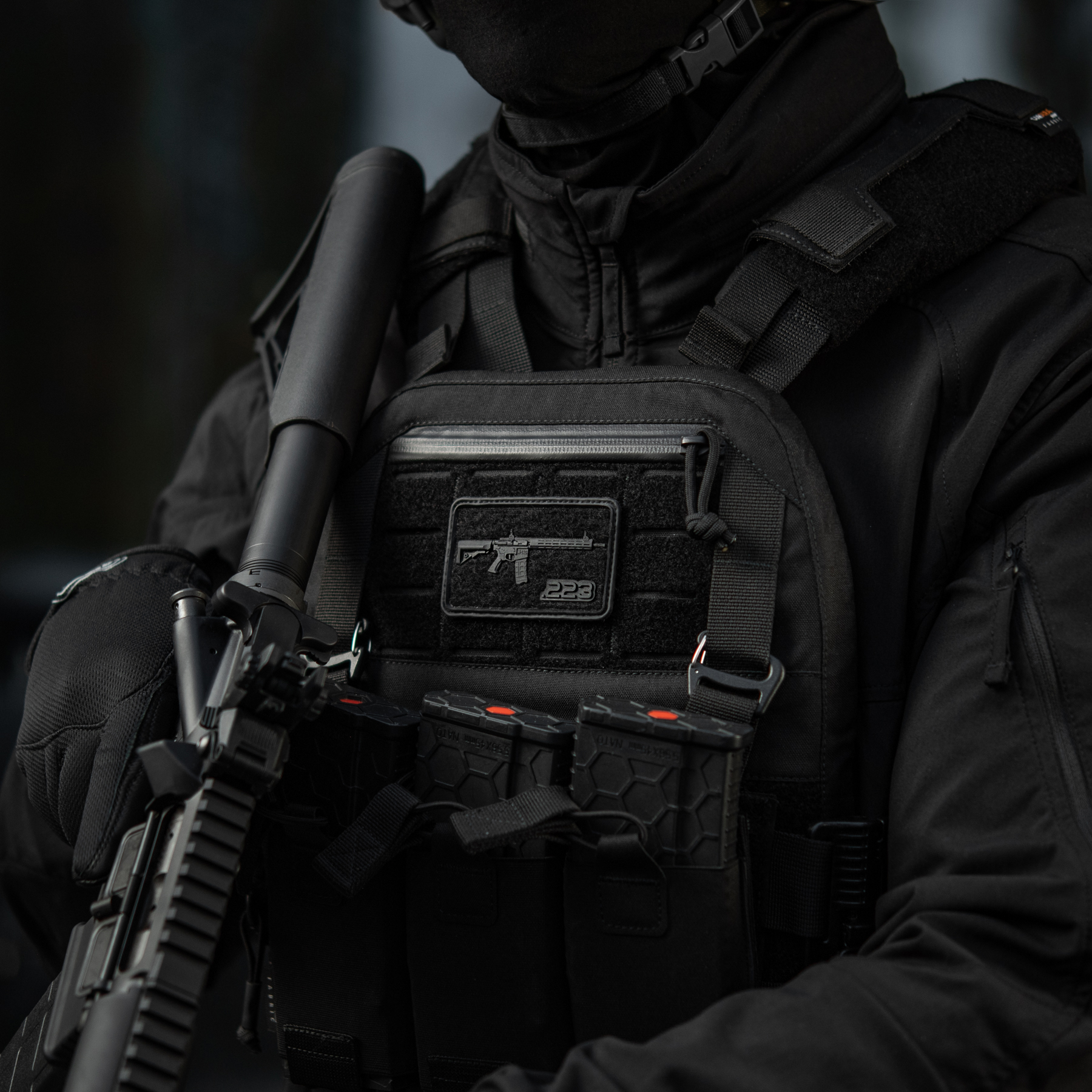 M-Tac нашивка AR-15 Velcro/PVC Black — 3