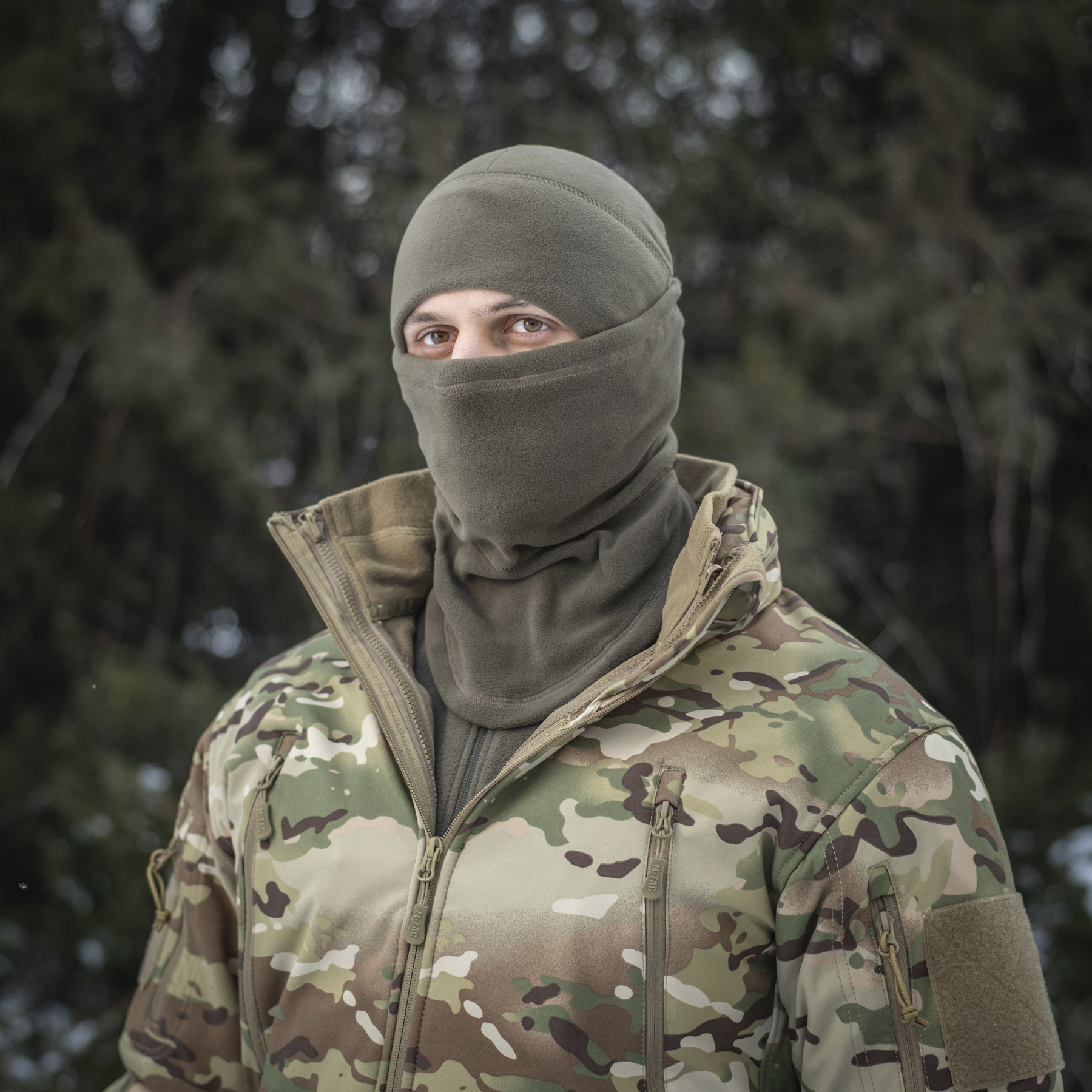 M-Tac шарф-труба анатомический с затяжкой Polartec Dark Olive — 13