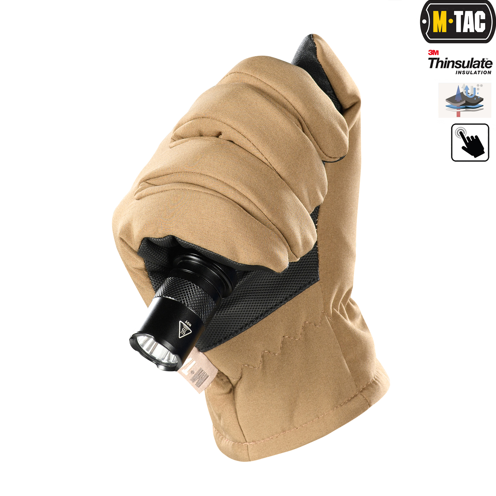 M-Tac перчатки Soft Shell Thinsulate Coyote Brown — 5