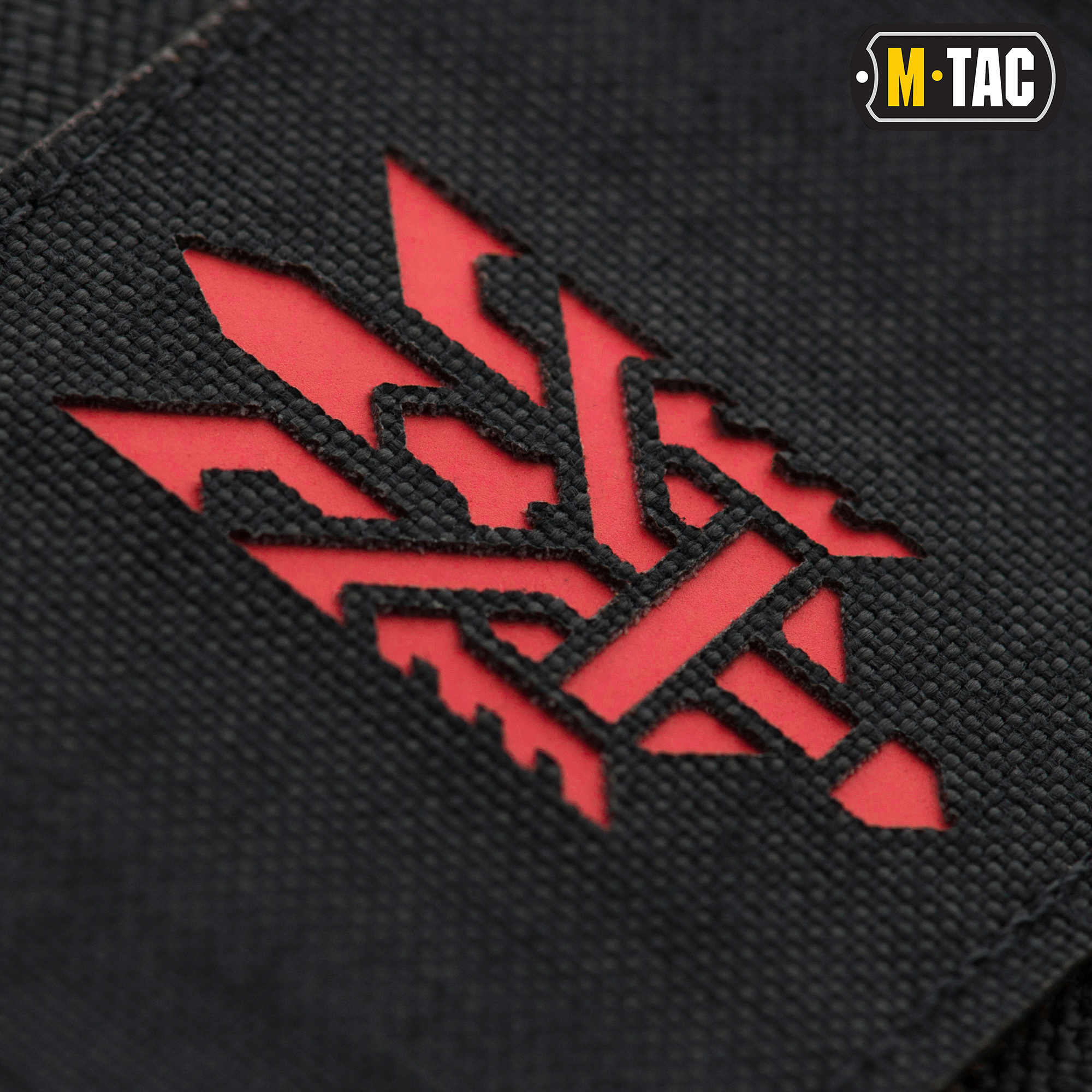 M-Tac нашивка Тризуб (стилизация) Laser Cut горизонтальная Black/Red — 3