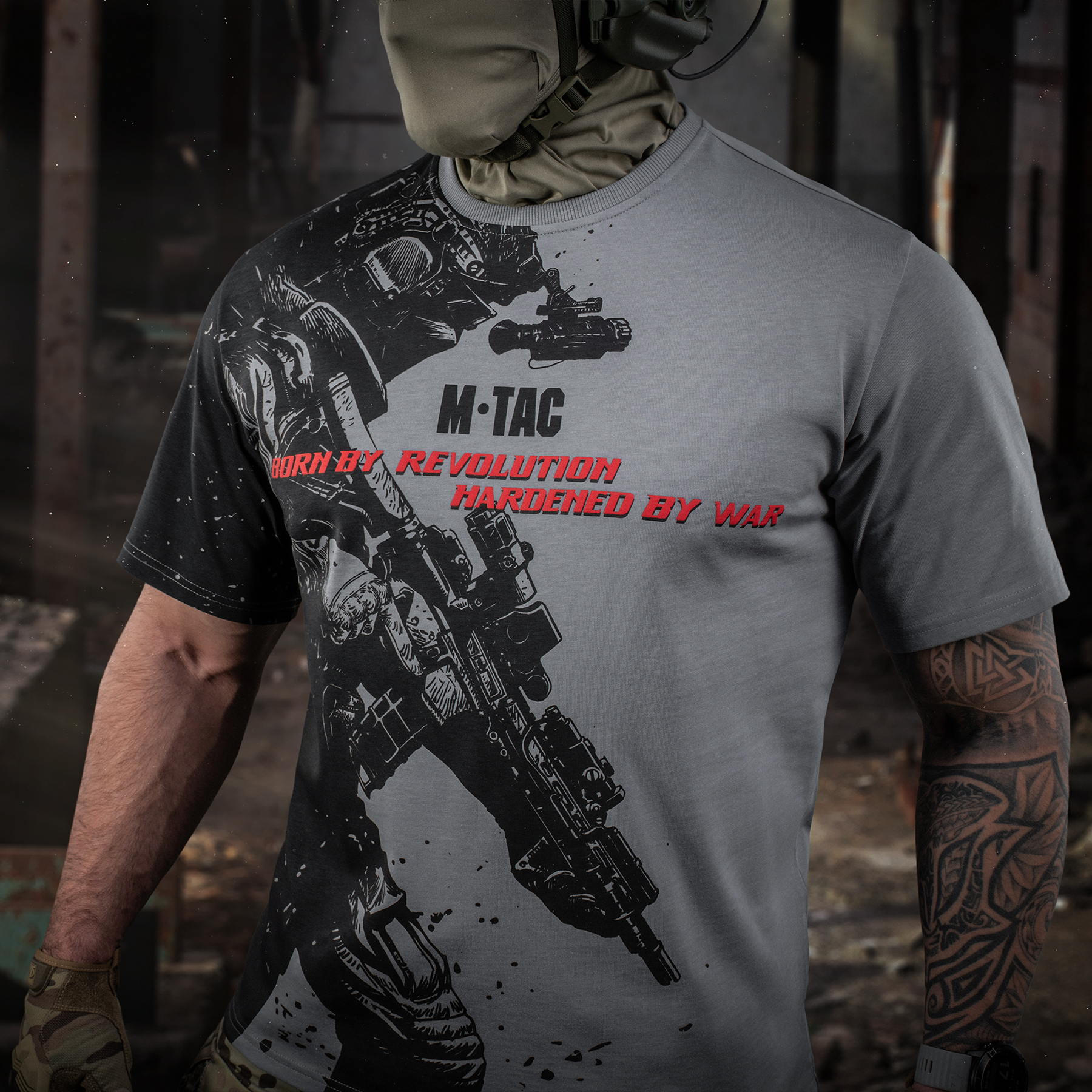 M-Tac футболка Warrior Oversize Light Grey — 15