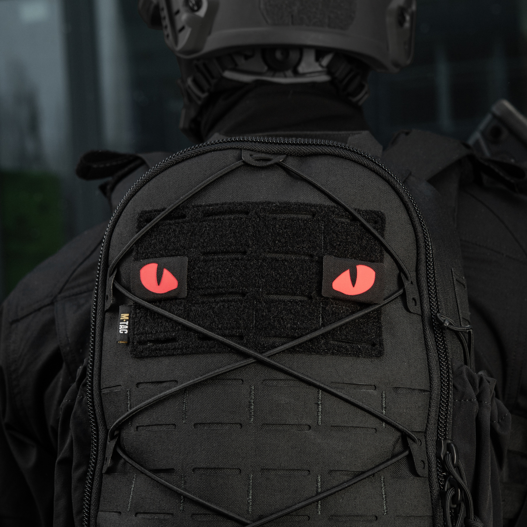 M-Tac нашивка Tiger Eyes Laser Cut (пара) Black/Red/GID — 11