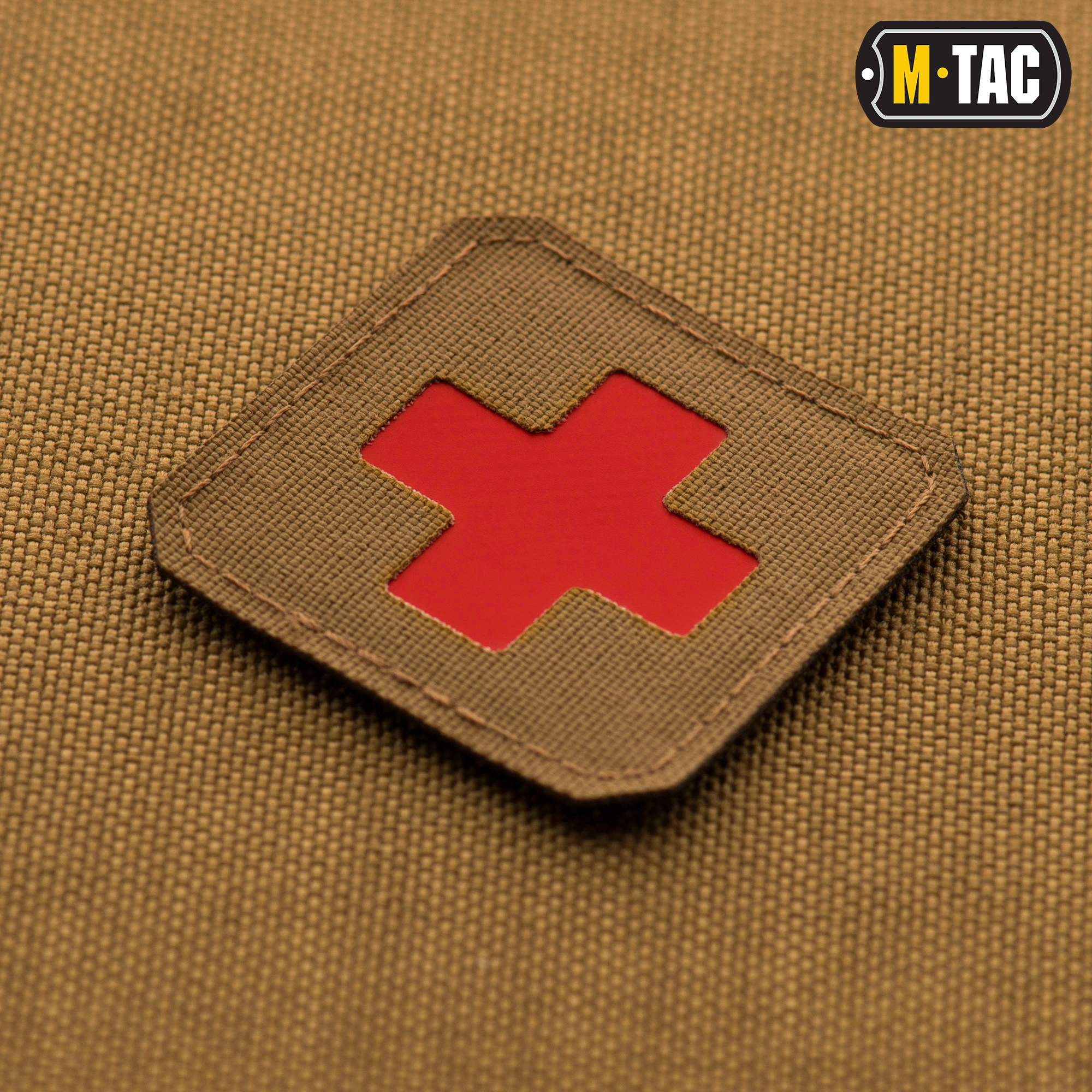 M-Tac нашивка Medic Cross Laser Cut Coyote/Red — 3