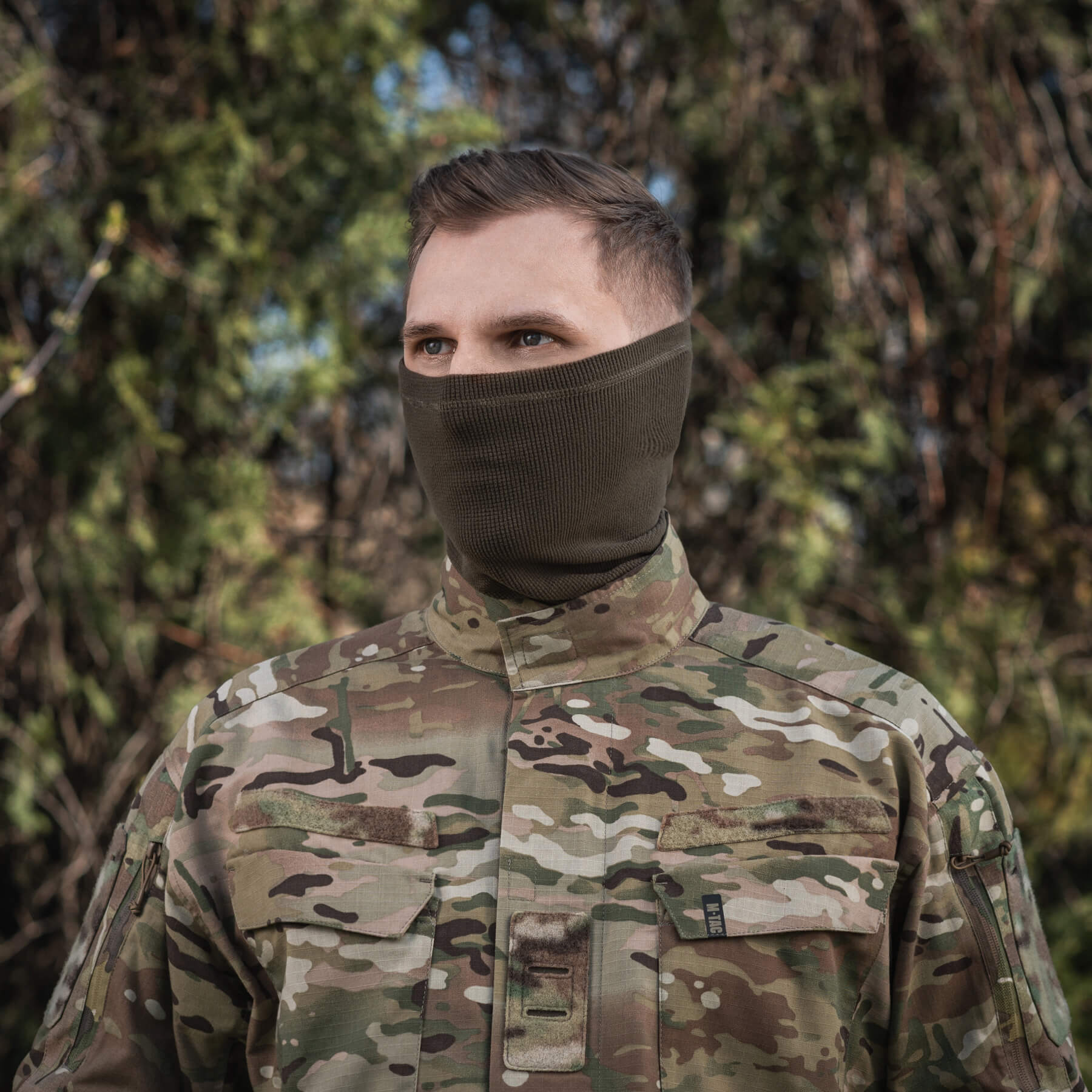 M-Tac шарф-труба длинный микрофлис рип-стоп Dark Olive — 13