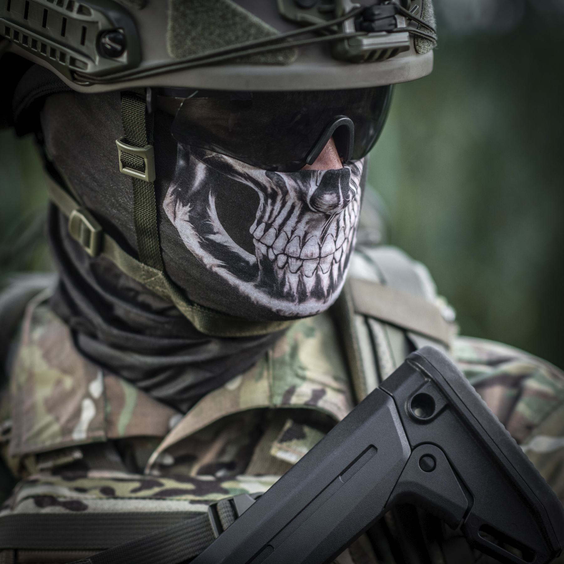 M-Tac шарф-труба облегченный Reaper Skull Olive — 17