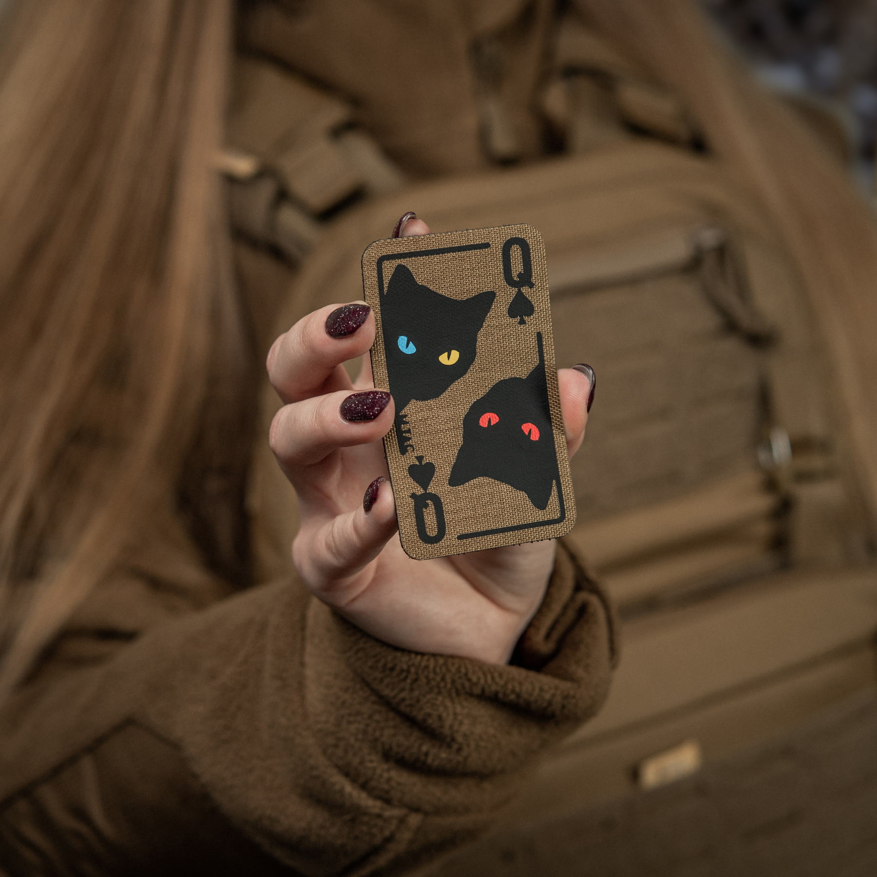 M-Tac нашивка Queen of spades Coyote/Black — 10