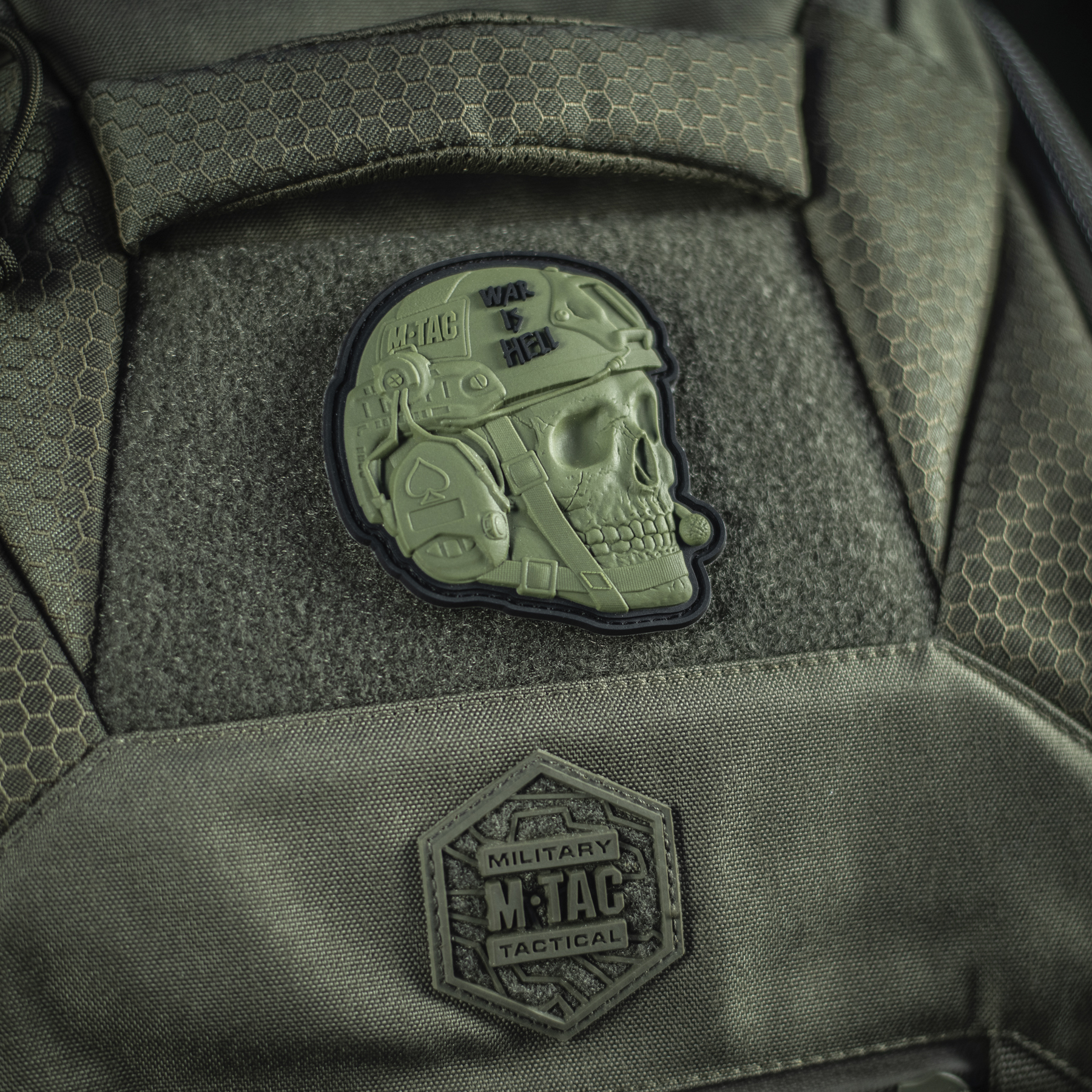 M-Tac нашивка War is Hell 3D PVC Olive — 6