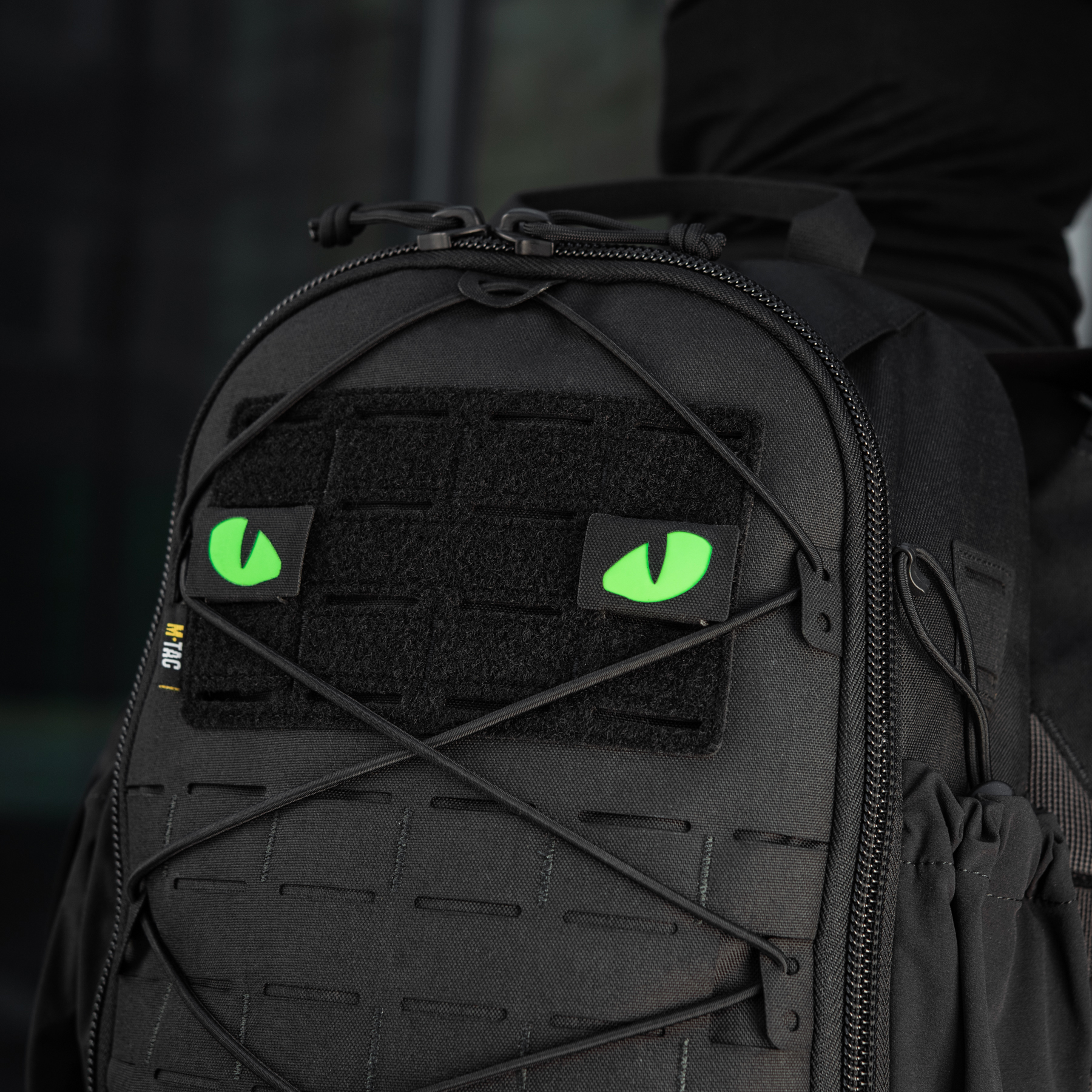 M-Tac нашивка Tiger Eyes Laser Cut (пара) Black/Green/GID — 11