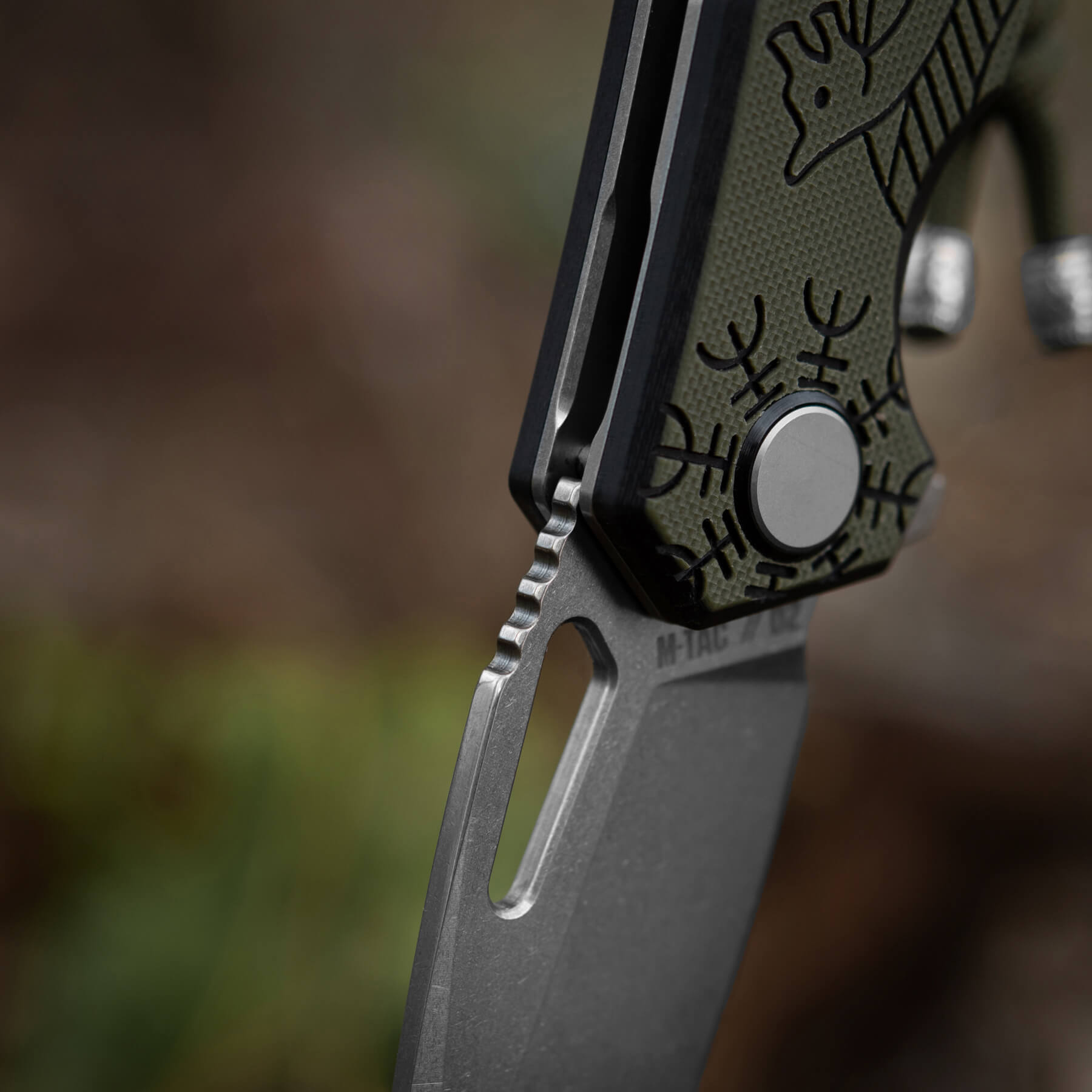 M-Tac нож складной Type 12 Scandinavian Stonewash Black/Olive — 13