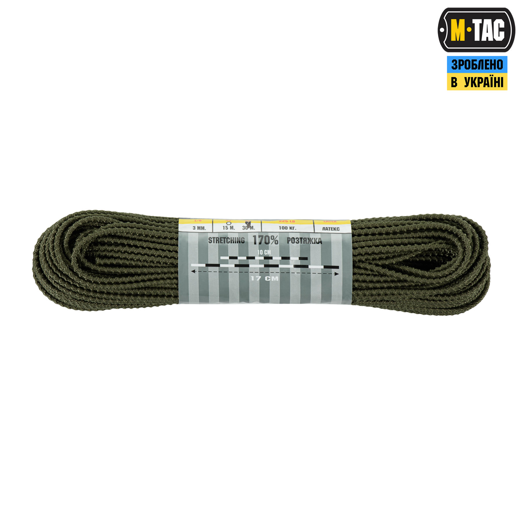 M-Tac паракорд Shock-Cord 3mm 30m Dragon Skin OD Green — 3