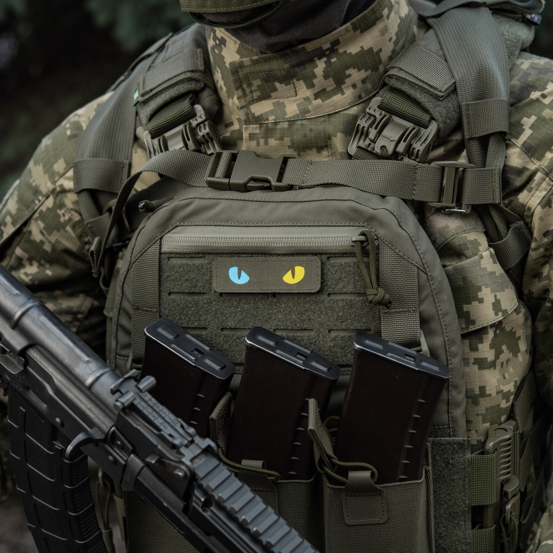 M-Tac нашивка Cat Eyes Laser Cut Ranger Green/Yellow/Blue/GID — 7