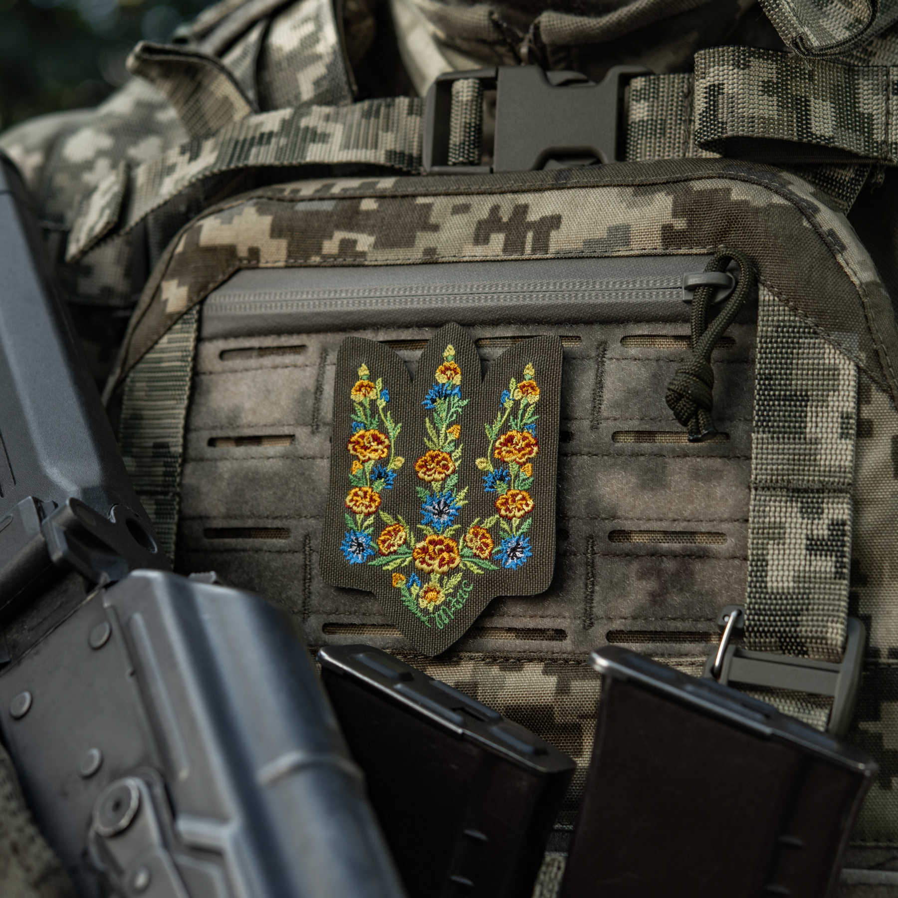 M-Tac нашивка Тризуб Чорнобривці (вишивка) Ranger Green — 4
