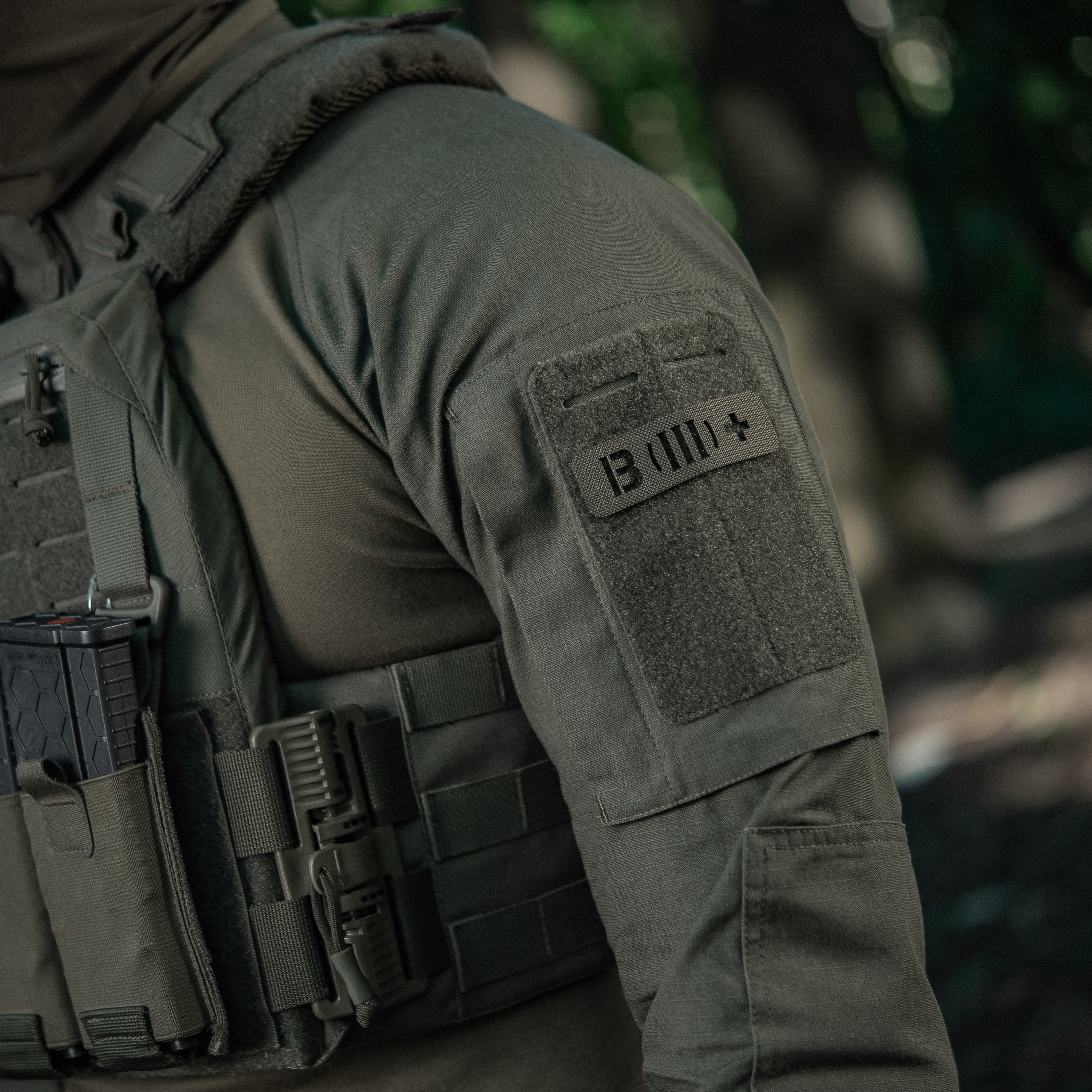 M-Tac нашивка группа крови B (III) + сквозная Laser Cut 25х80 Ranger Green — 3