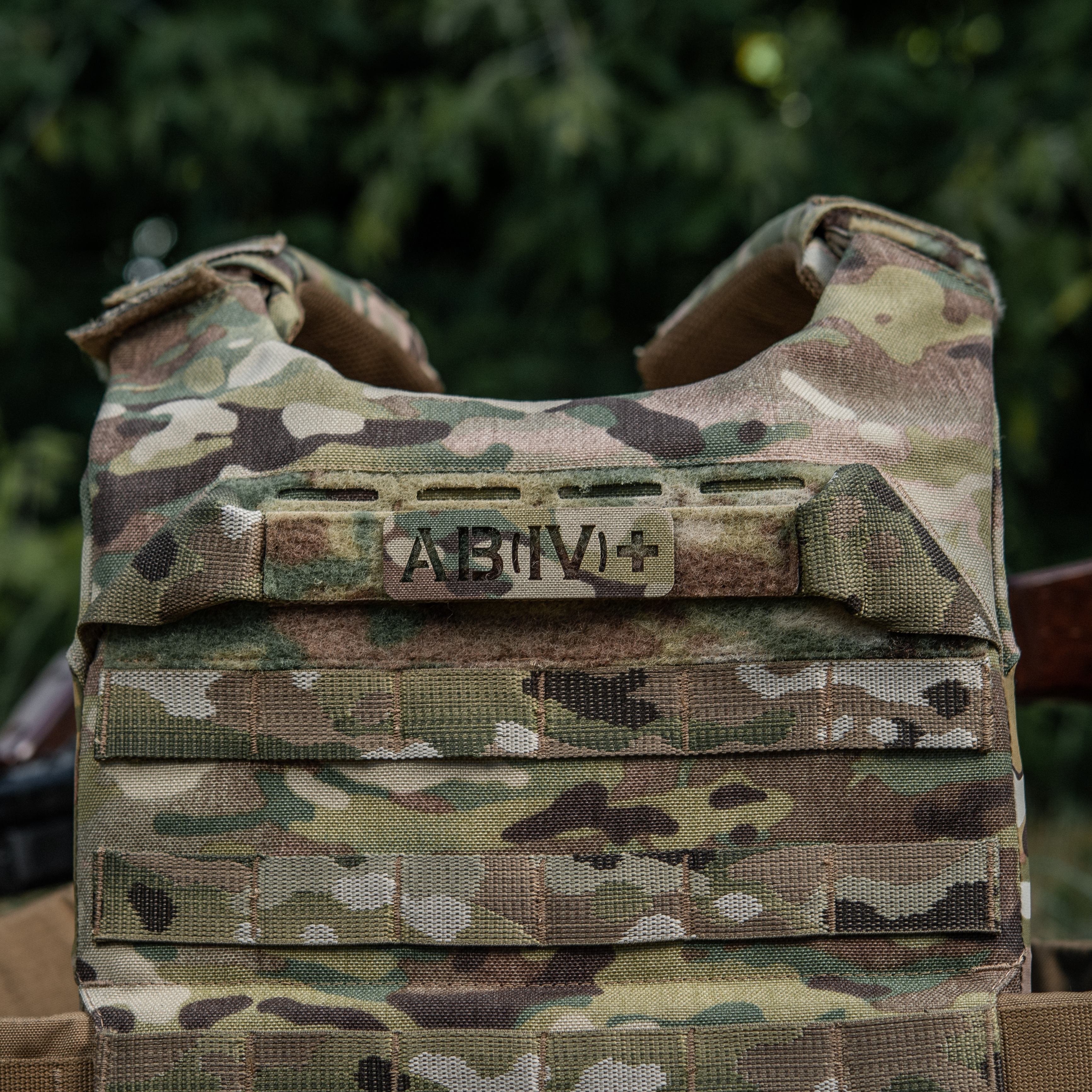 M-Tac нашивка группа крови AB (IV) + сквозная Laser Cut 25х80 Multicam — 4