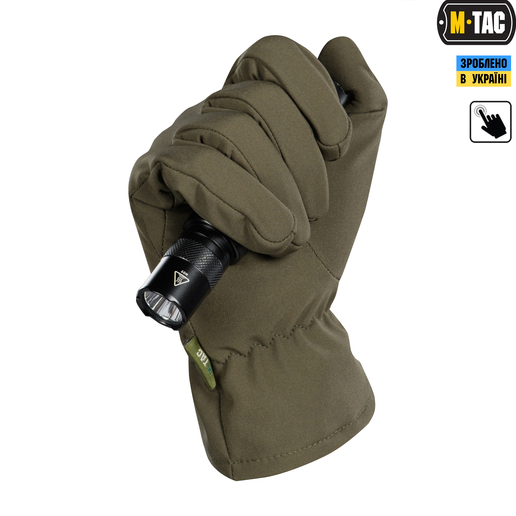 M-Tac перчатки демисезонные Soft Shell Olive — 7