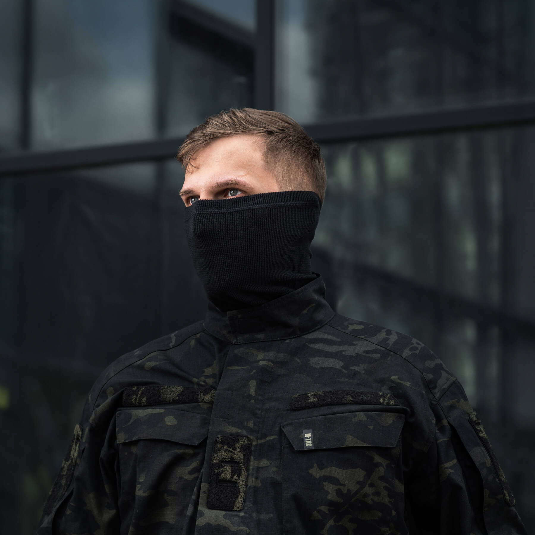 M-Tac шарф-труба анатомический микрофлис рип-стоп Black — 12