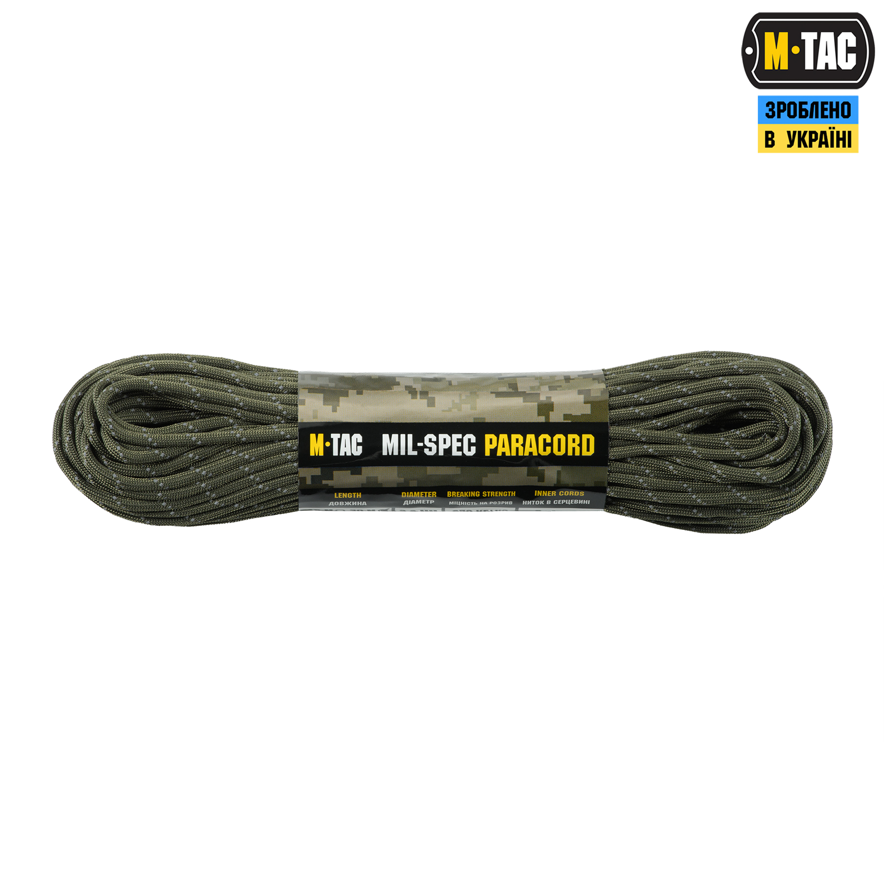 M-Tac паракорд 550 mil-spec 30m Ranger Green Reflective — 2
