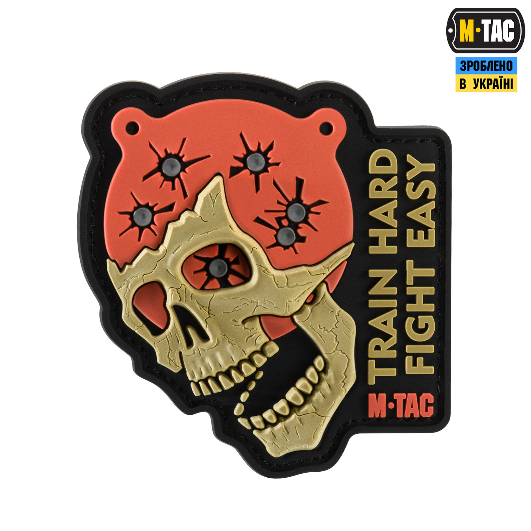 M-Tac нашивка Train Hard Fight Easy PVC Black/Red — 2