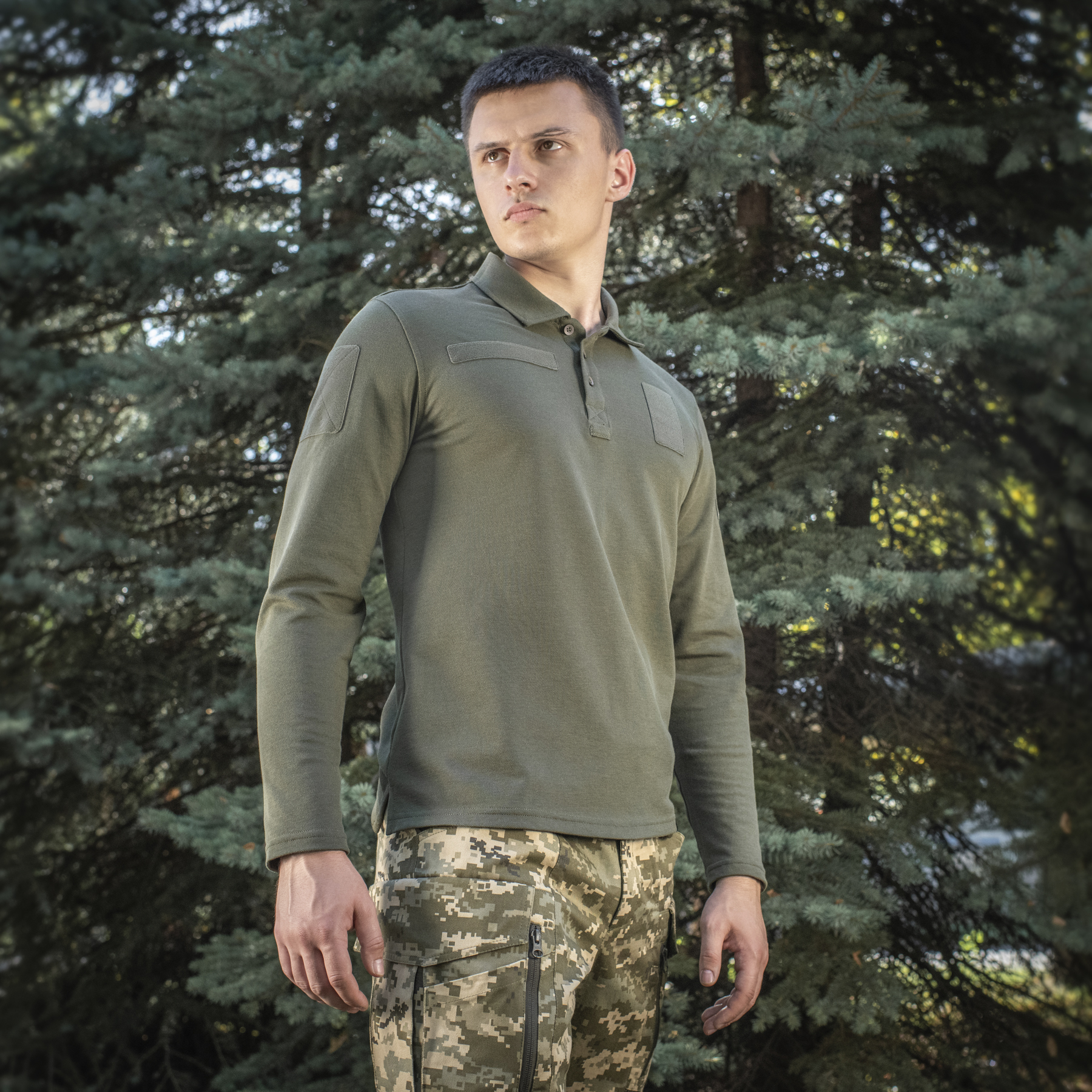 M-Tac поло тактическое длинный рукав 65/35 Army Olive — 6