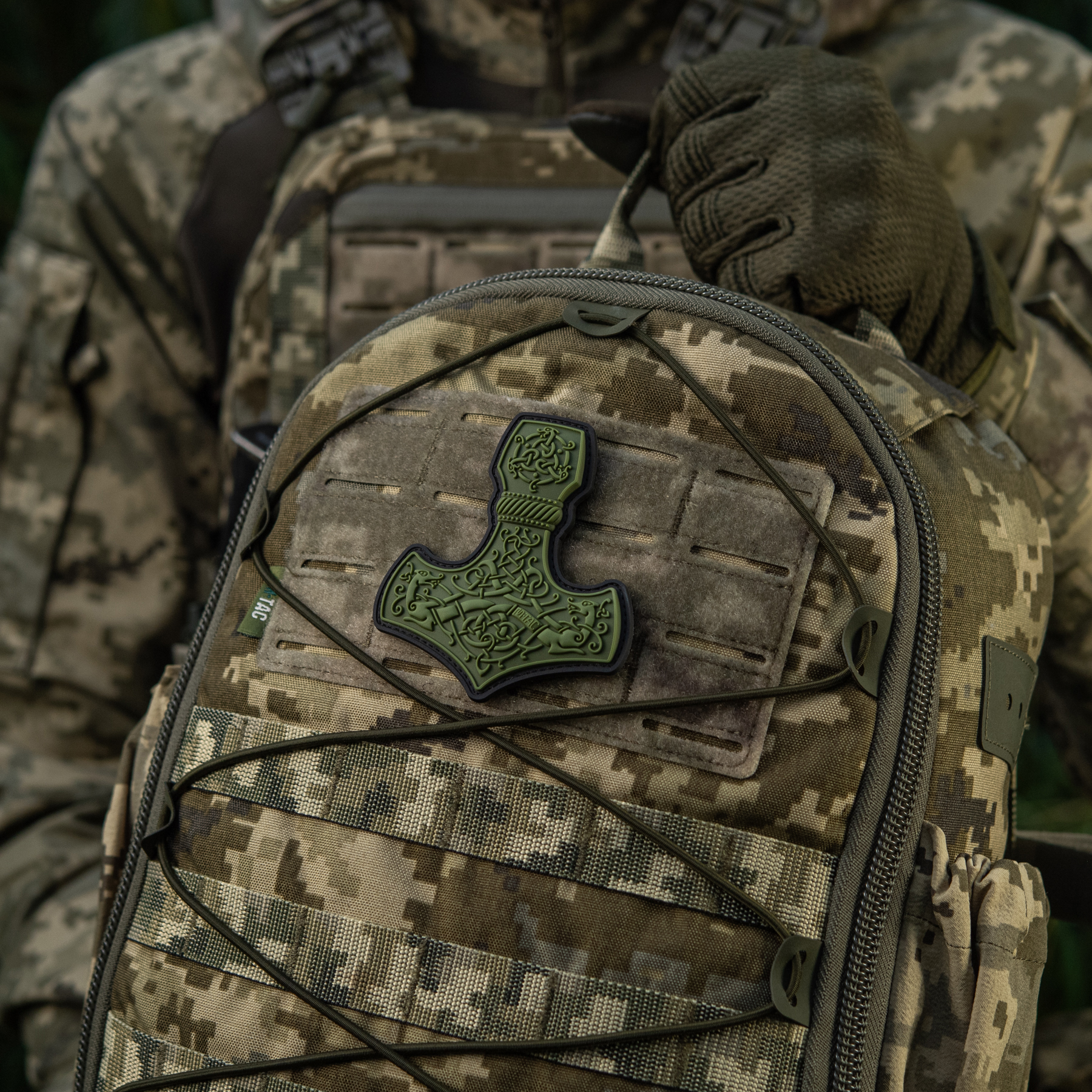 M-Tac нашивка Mjölnir Large PVC Olive — 11