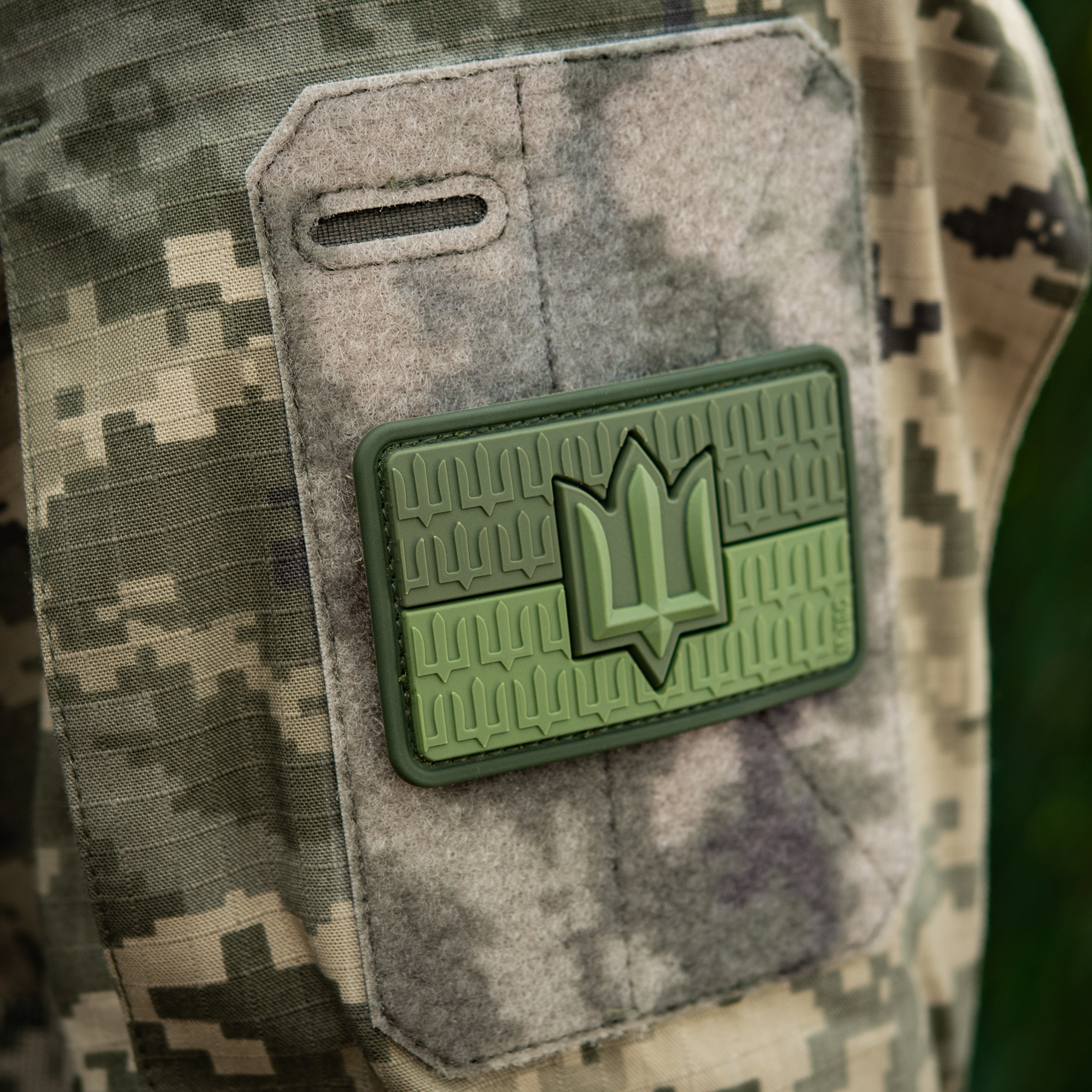 M-Tac нашивка прапор України з тризубом ЗСУ PVC Olive — 12
