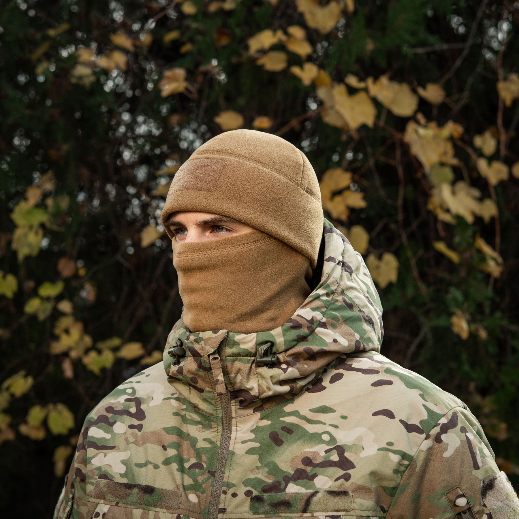M-Tac шапка Watch Cap Elite флис (320г/м2) с липучкой Coyote Brown — 9
