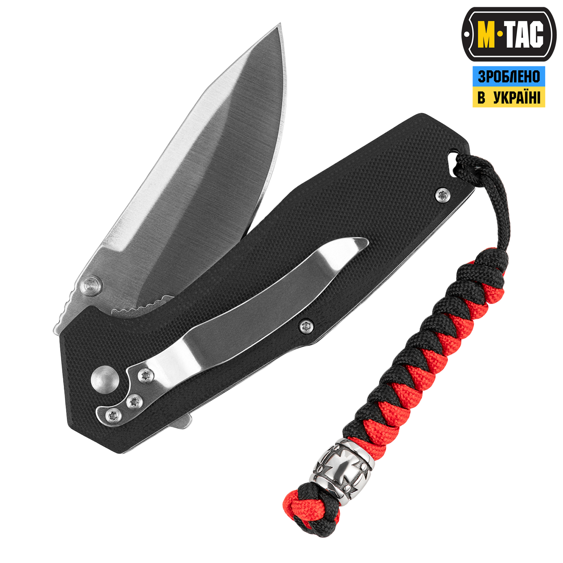 M-Tac темляк Viper Козацкий Крест V.2 Steel Black&Red — 3