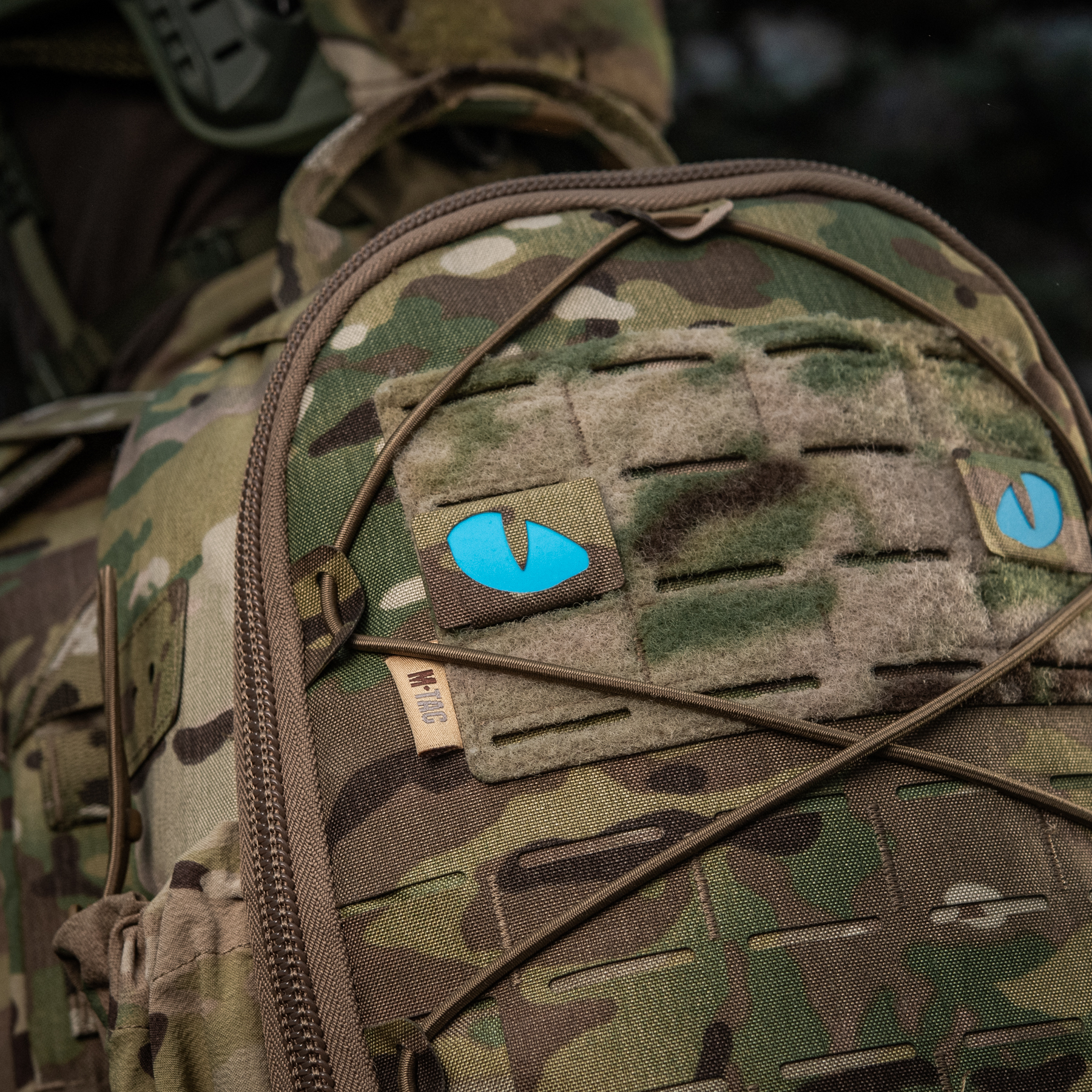 M-Tac нашивка Tiger Eyes Laser Cut (пара) Multicam/Blue/GID — 15