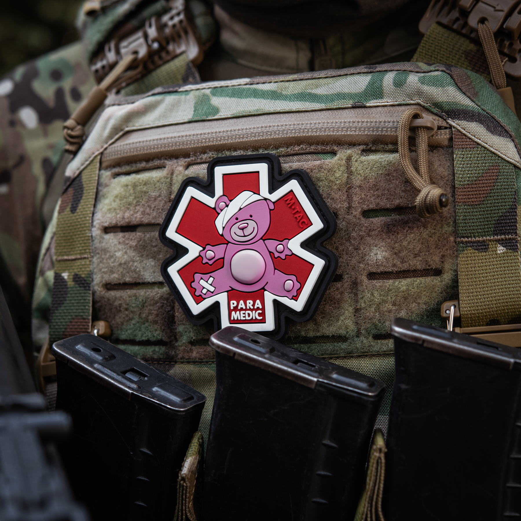 M-Tac нашивка Paramedic Ведмідь (PVC) Pink/Black — 13